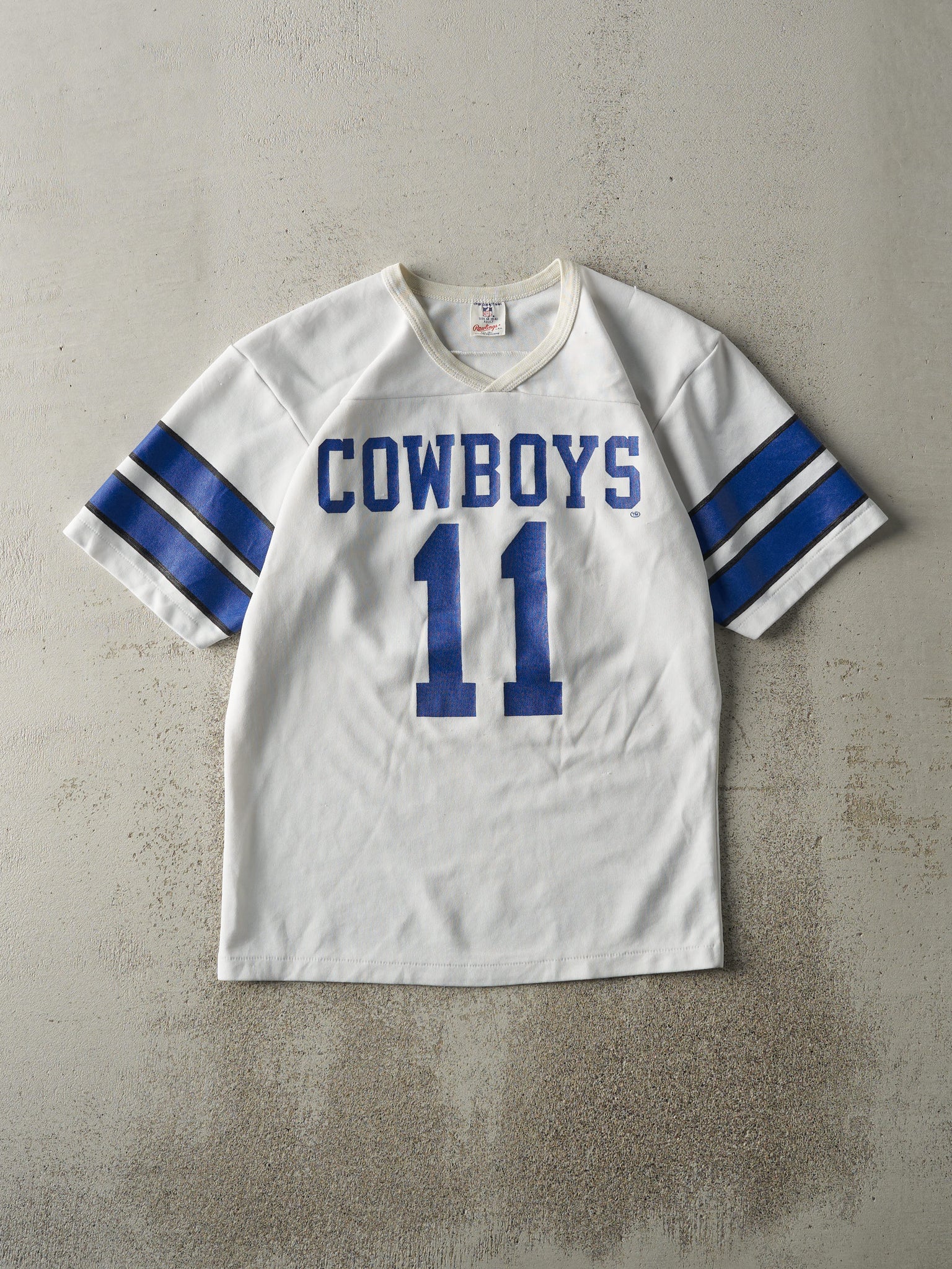 Vintage 80s White & Blue Dallas Cowboys #11 Jersey (M)