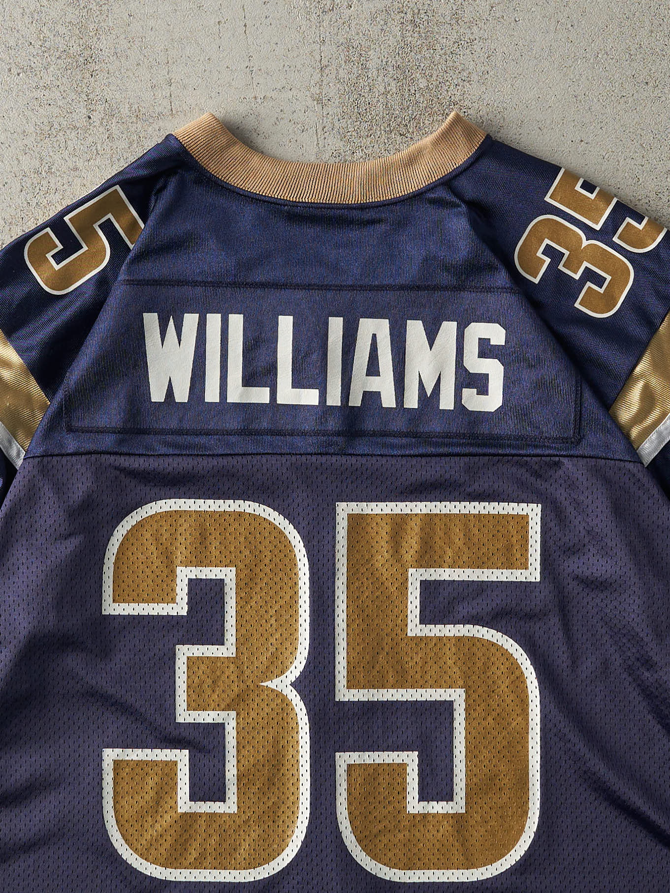 Vintage Y2K Navy Blue St. Louis Rams #35 Aeneas Williams Cropped Jersey (M/L)