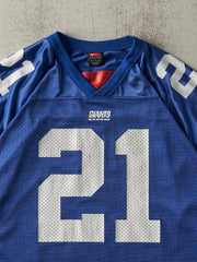 Vintage Y2K Blue Nike New York Giants #21 Tiki Barber Cropped Jersey (L)