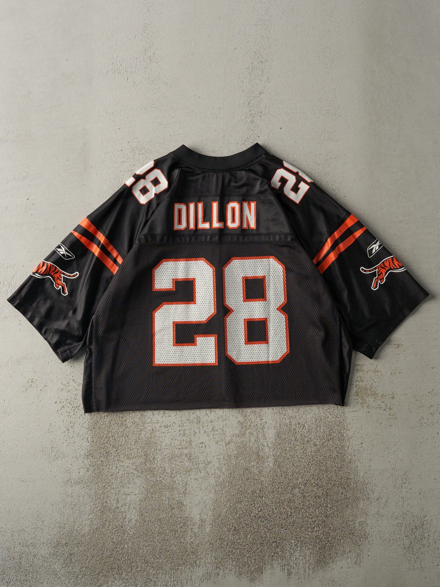 Vintage Y2K Black Cincinnati Bengals #28 Corey Dillon Cropped Jersey (L)