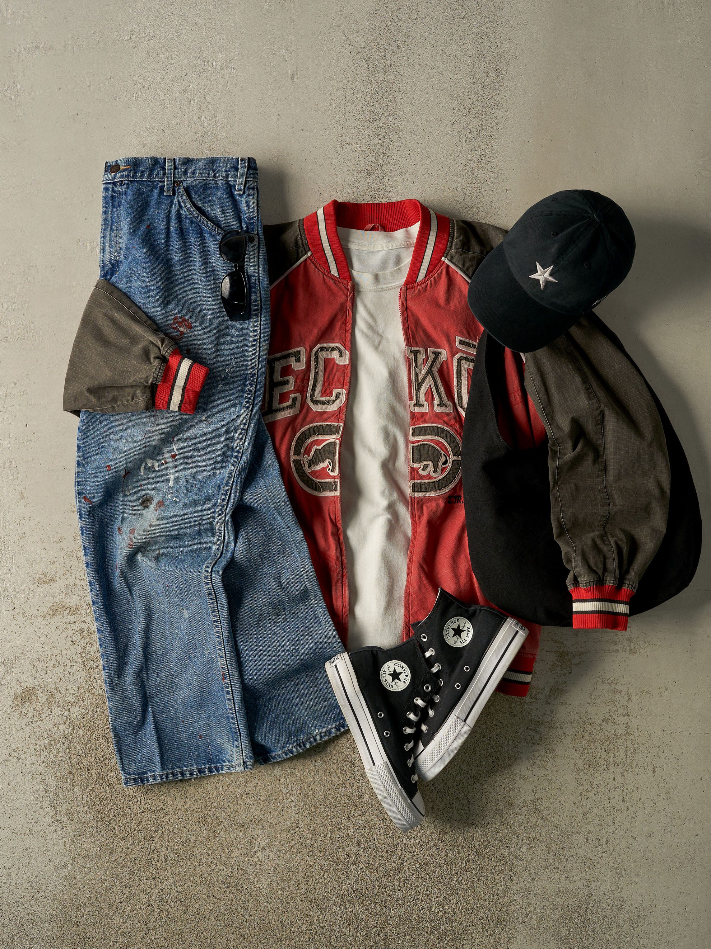Vintage Y2K Red Ecko Bomber Jacket (L/XL)