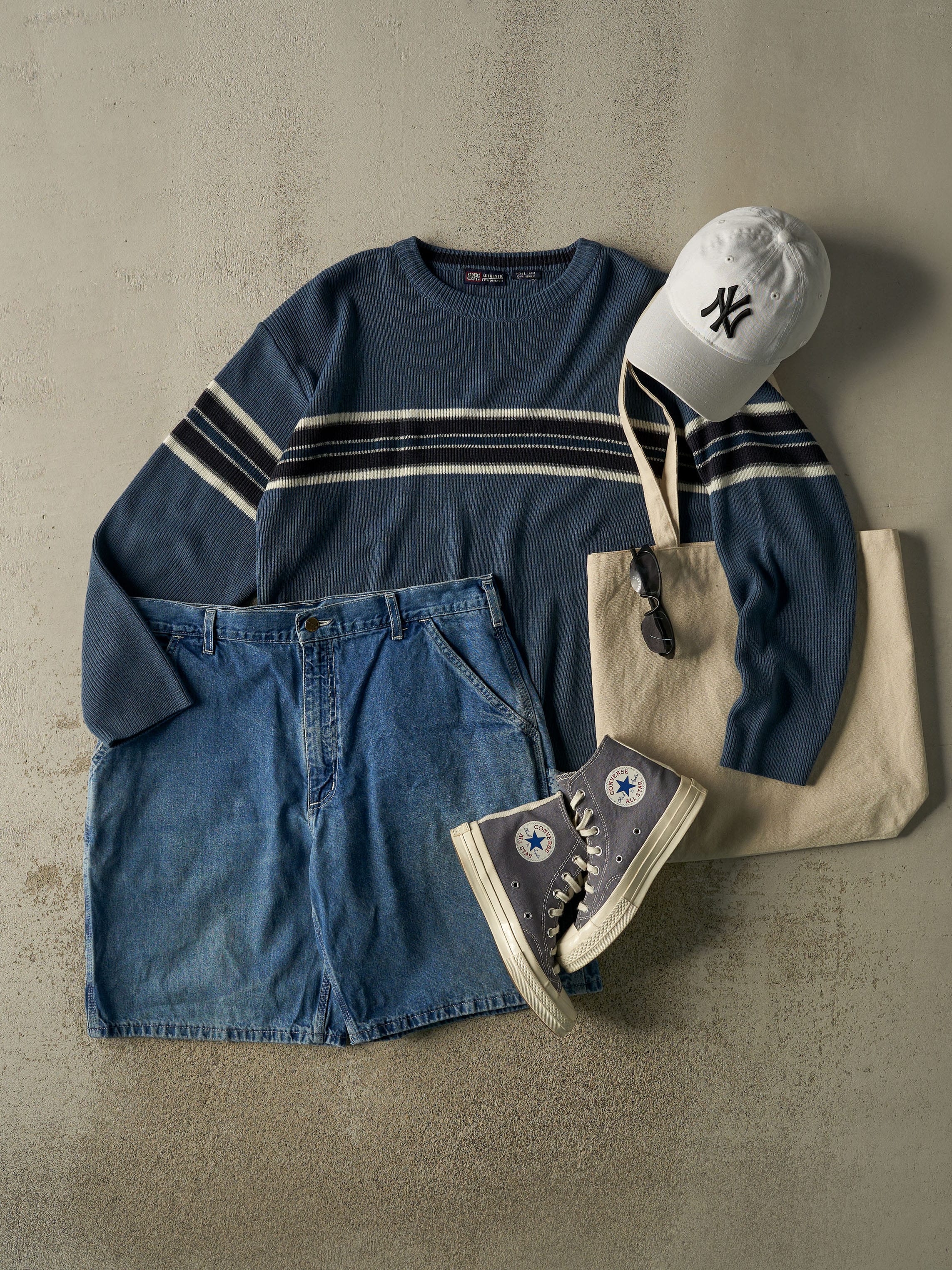 Vintage Y2K Blue Faded Glory Knit (L)