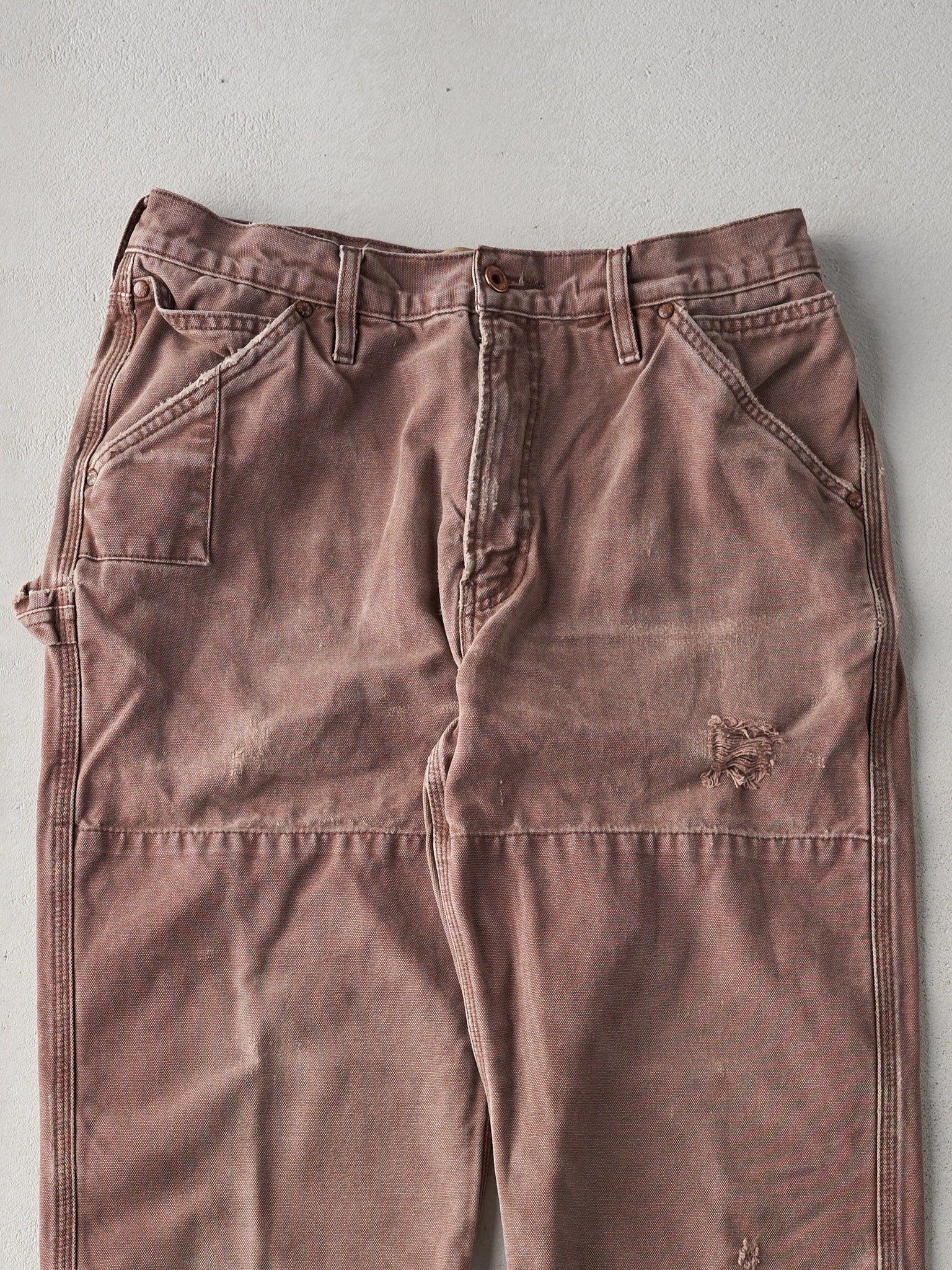 Vintage Rare 90s Faded Chocolate Brown Levis 550 Double Knee Utility Pant (32x29)