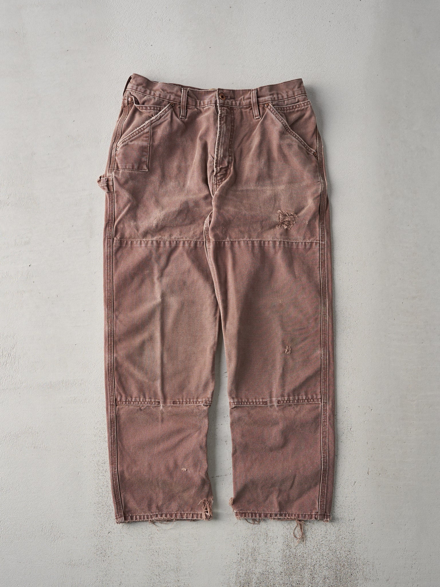 Vintage Rare 90s Faded Chocolate Brown Levis 550 Double Knee Utility Pant (32x29)