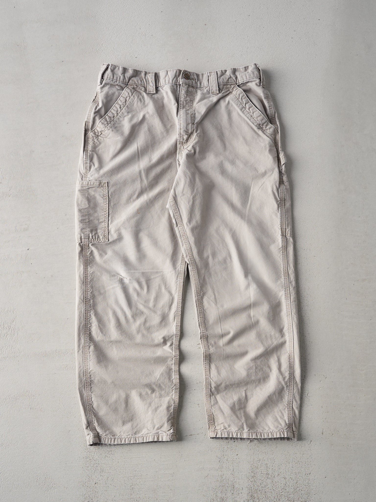 Vintage 90s Beige Carhartt Light Weight Carpenter Pants (34x28)