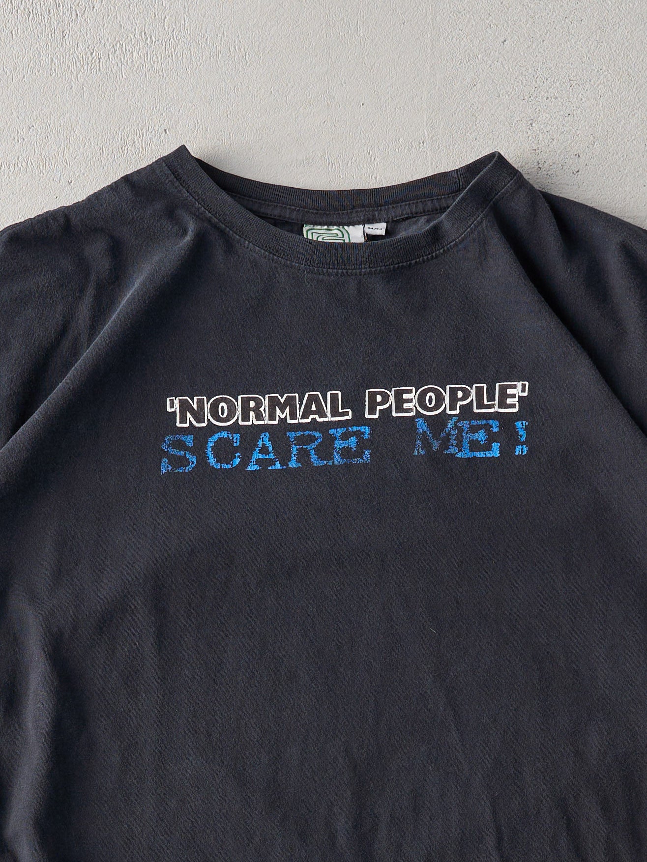 Vintage 90s Black Randy River "Normal People Scare Me" Tee (L)