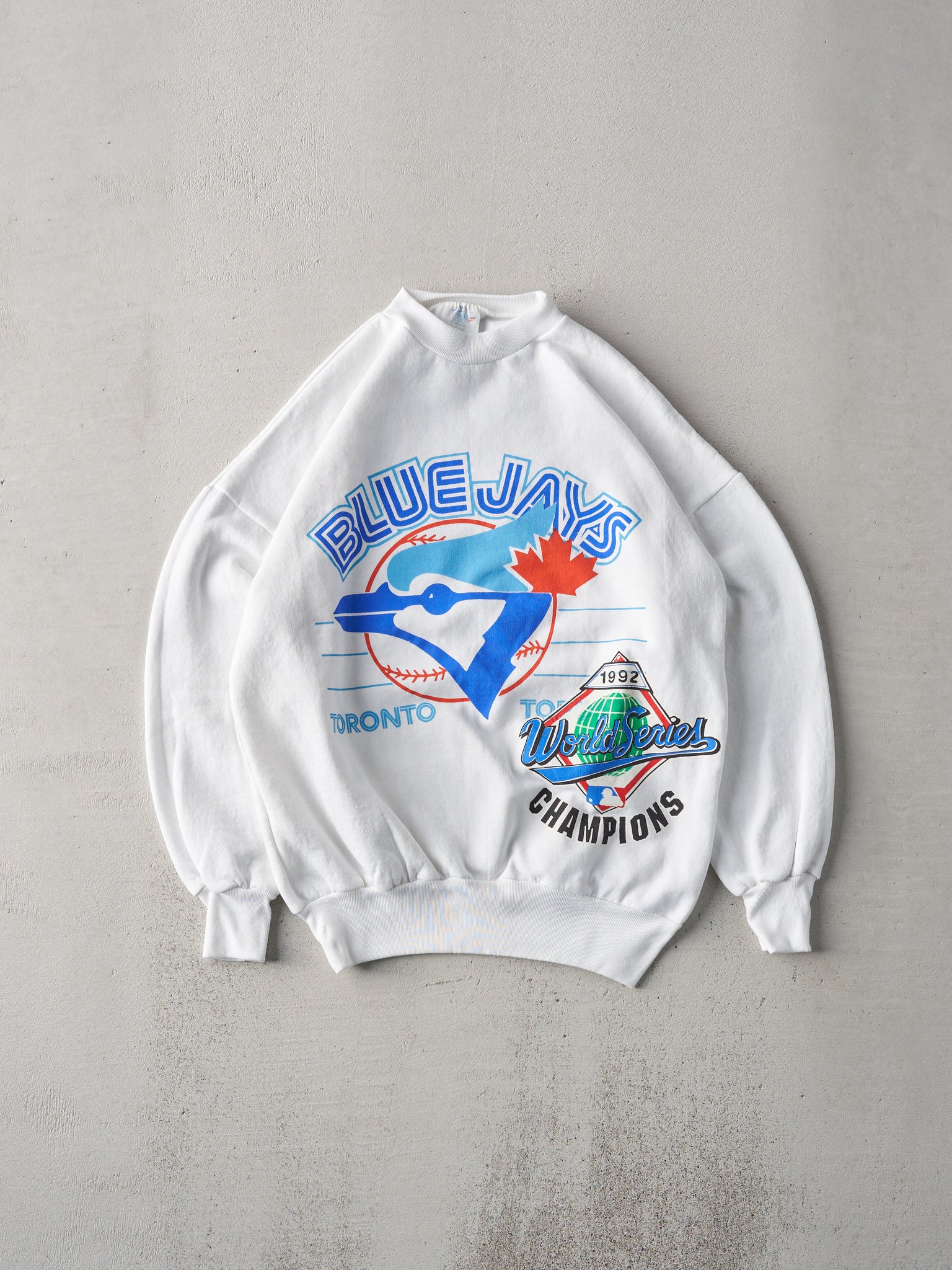 Vintage 92' White Toronto Blue Jays World Series Crewneck (M)