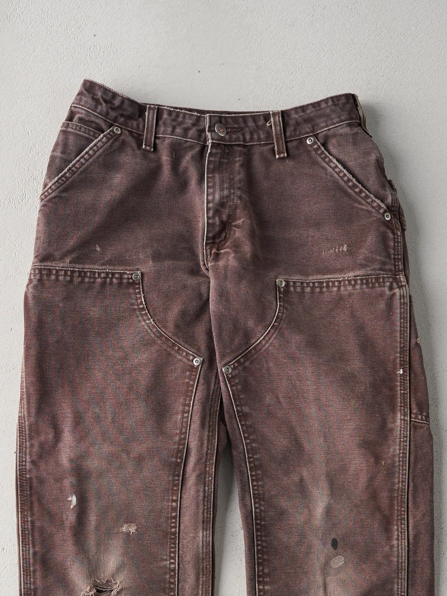 Vintage Faded Brown Carhartt Double Knee Carpenter Pants (28x28)