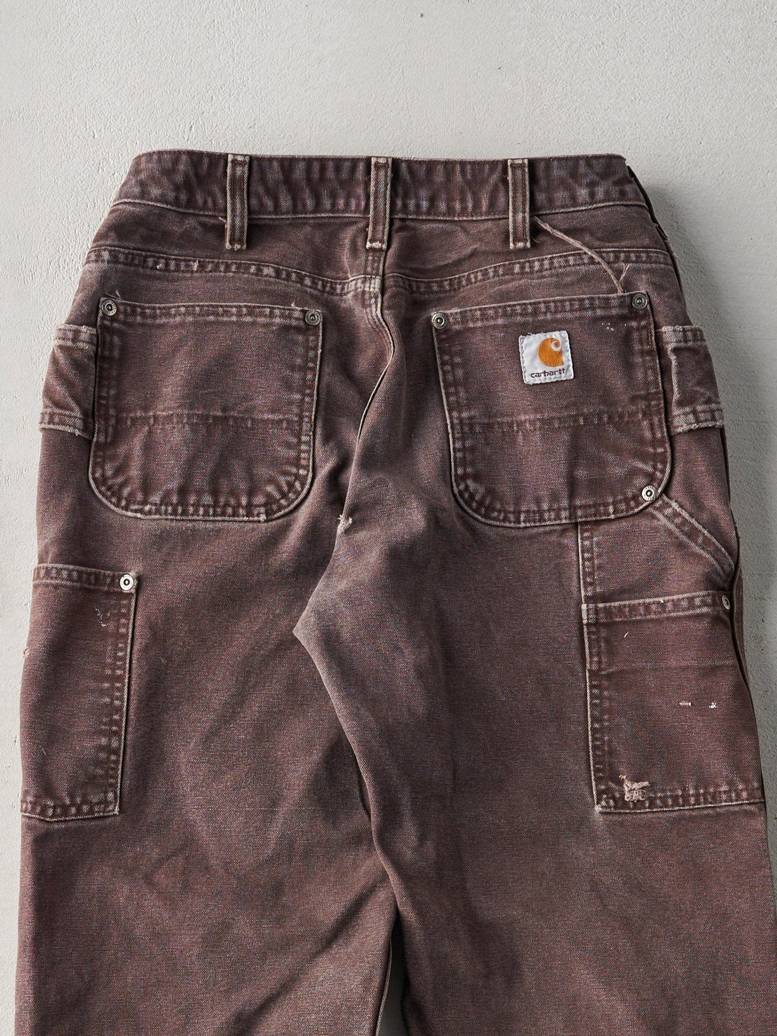 Vintage Faded Brown Carhartt Double Knee Carpenter Pants (28x28)