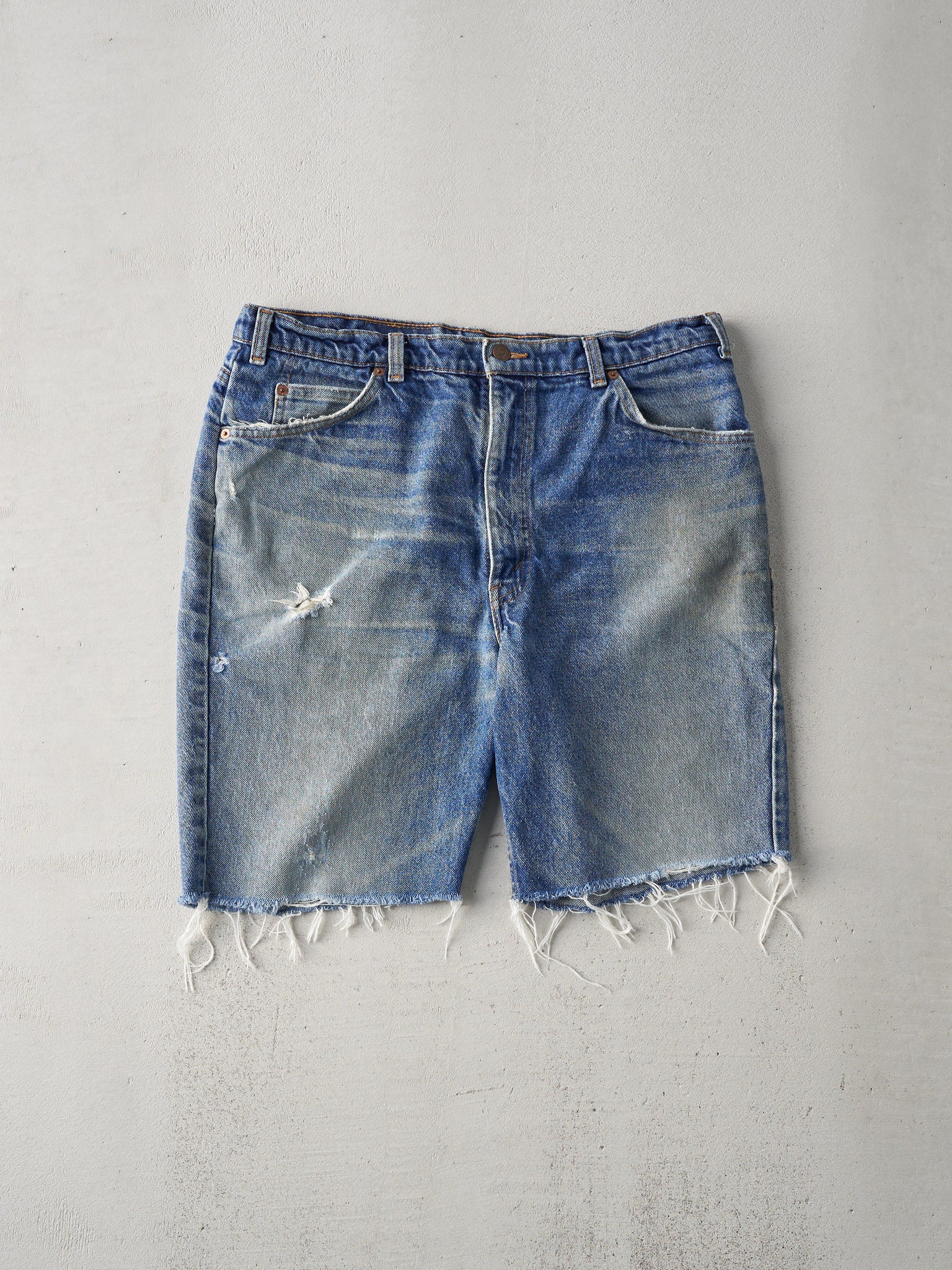 Vintage 70s Mid Wash Levis 619 Orange Tab Denim Shorts (36Wx8.5)