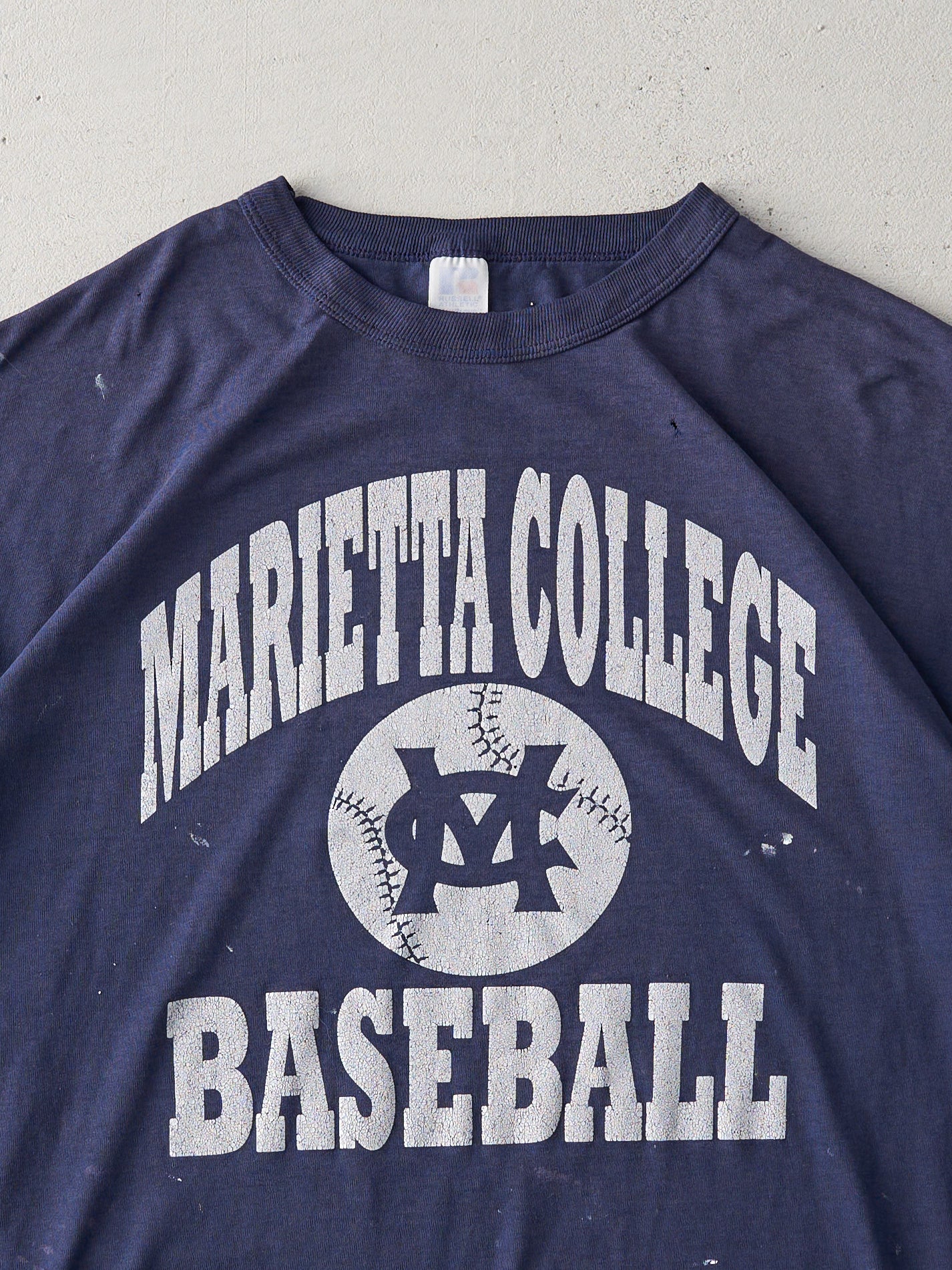 Vintage 90s Navy Marietta College Baseball Tee (L)