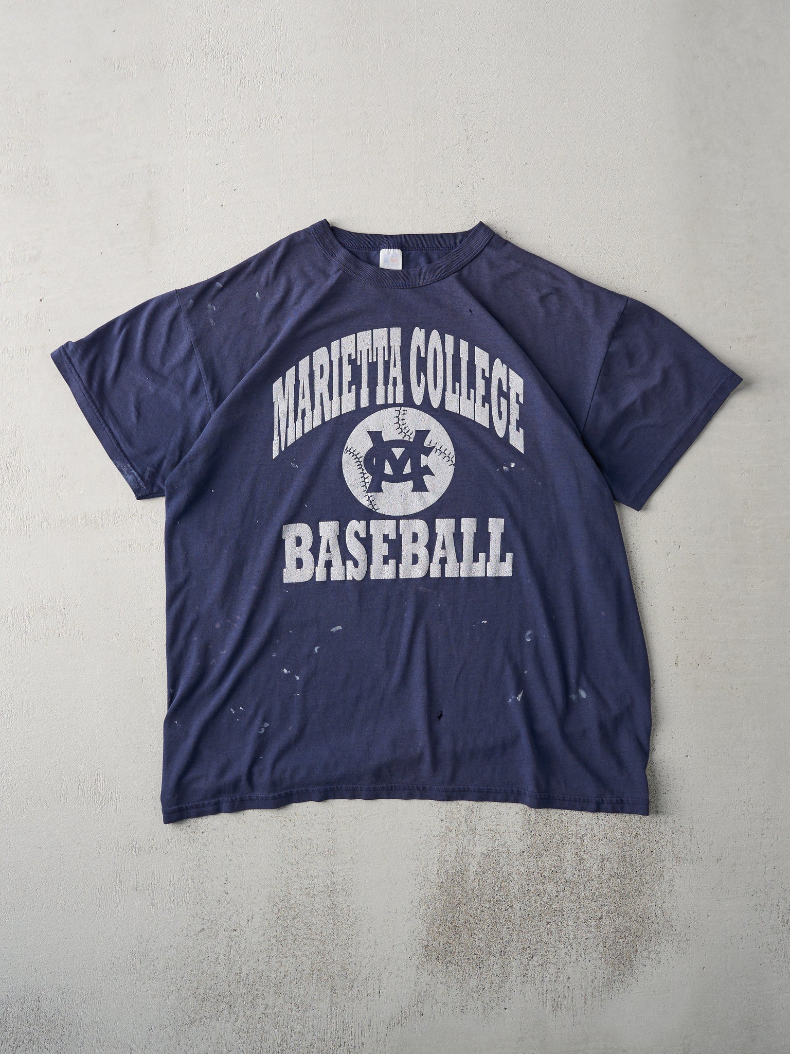 Vintage 90s Navy Marietta College Baseball Tee (L)