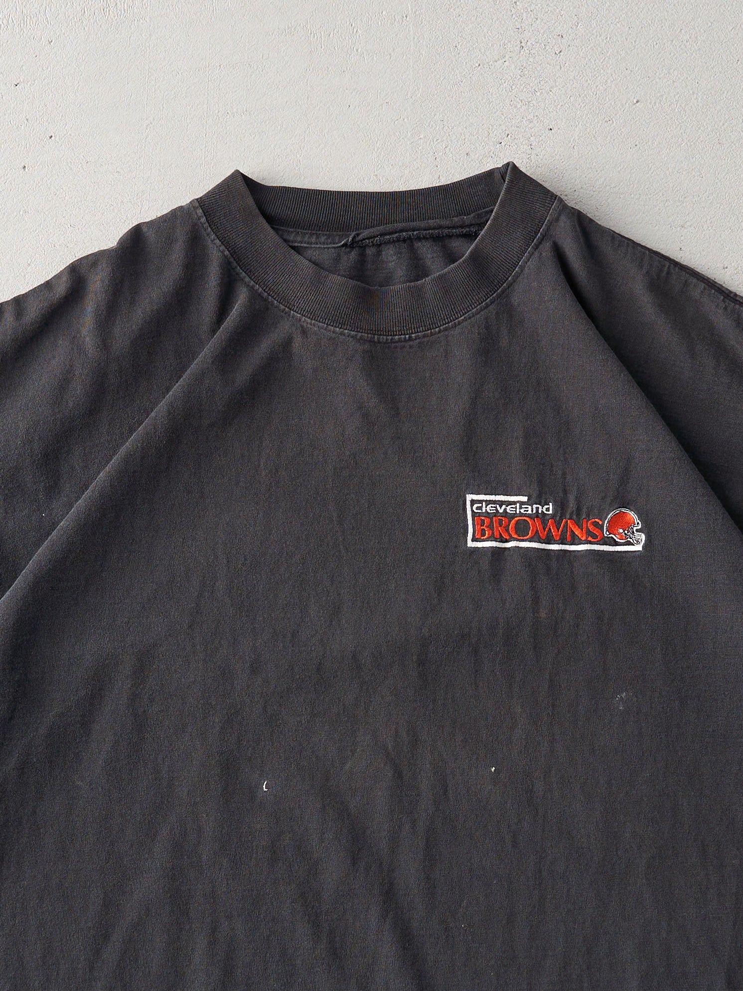 Vintage 90s Faded Black Cleveland Browns Tee (L/XL)