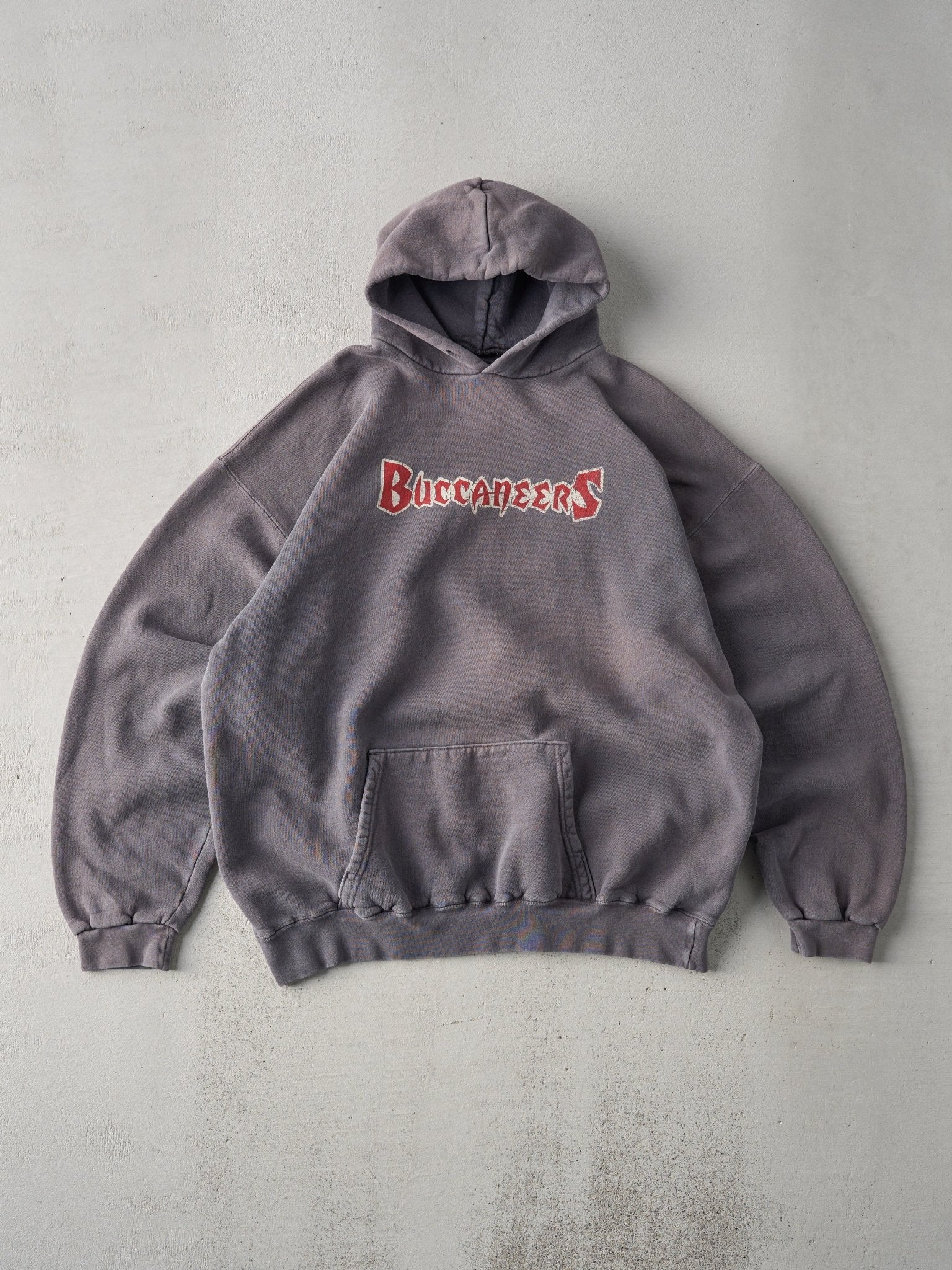 Vintage 90s Washed Grey Tampa Bay Buccaneers NFL Hoodie (L)