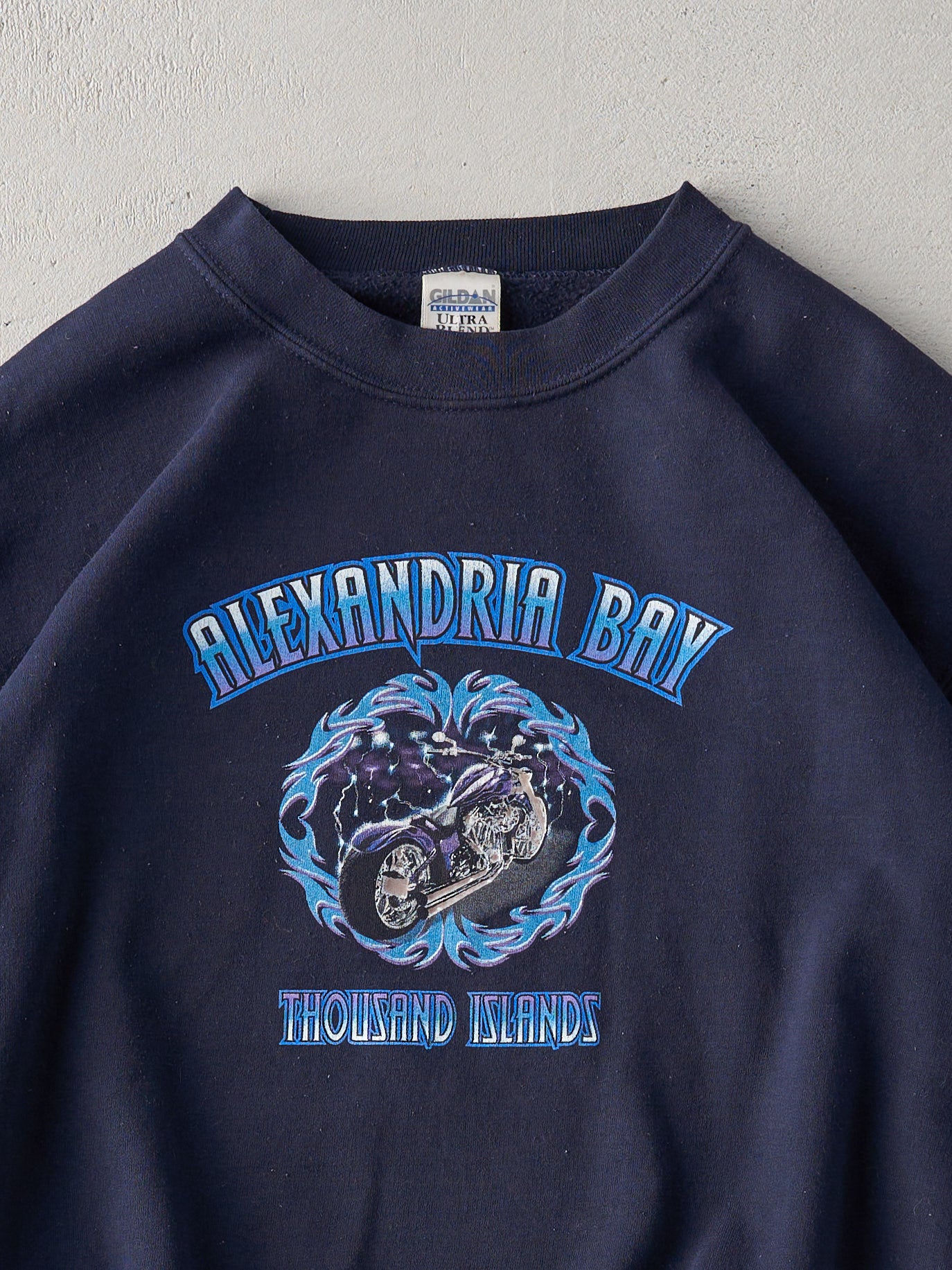 Vintage 90s Navy Alexander Bay Biker Crewneck (M/L)