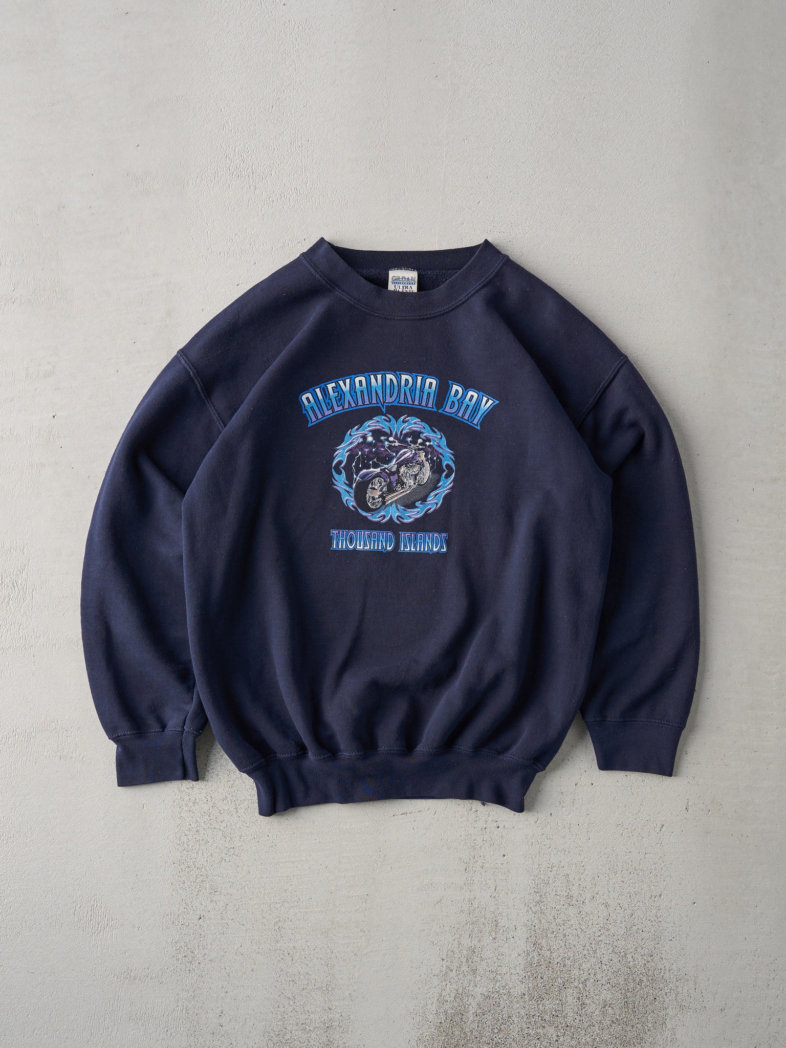 Vintage 90s Navy Alexander Bay Biker Crewneck (M/L)