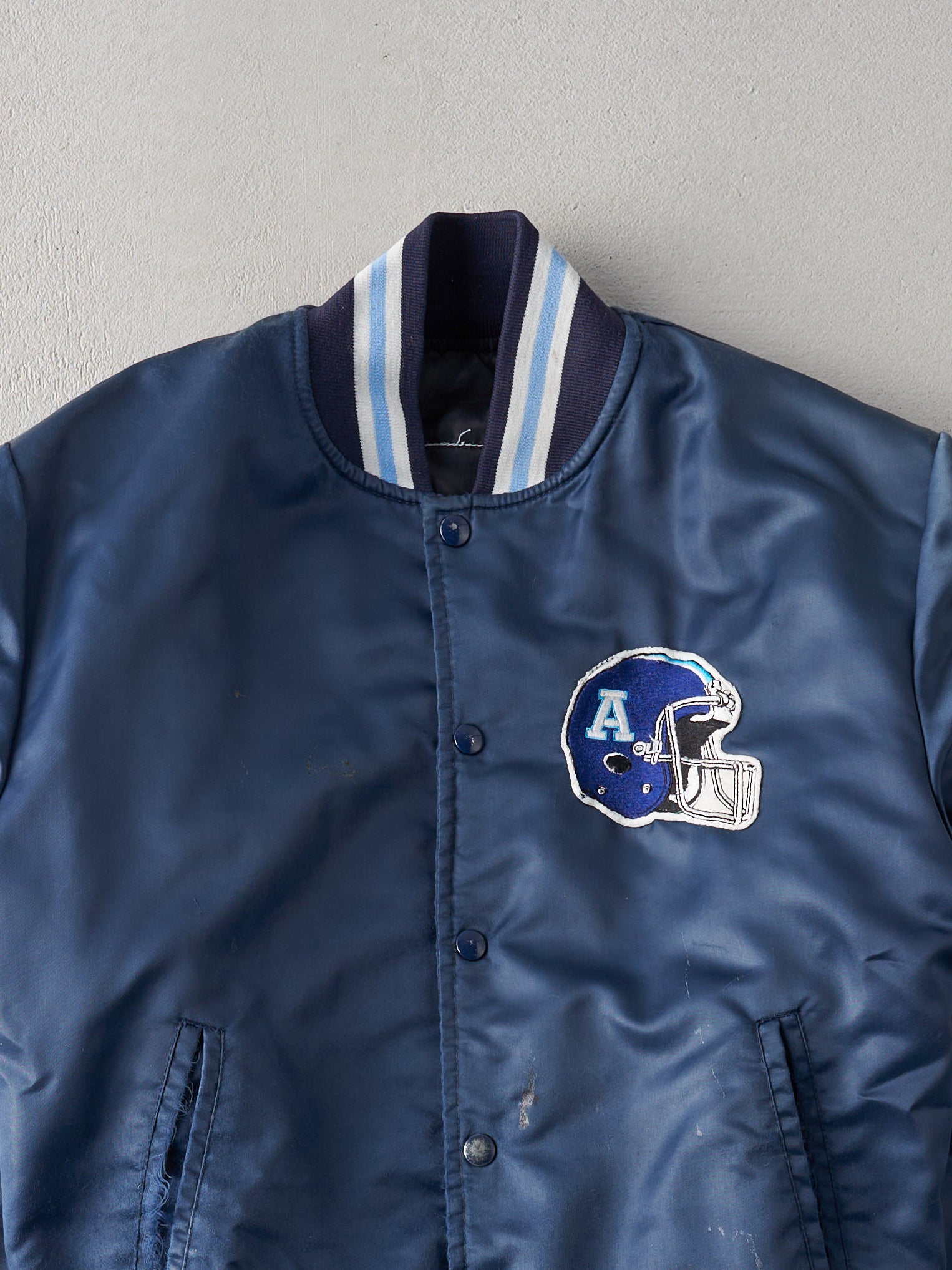 Vintage 90s Navy Toronto Argonauts Satin Bomber Jacket (M/L)