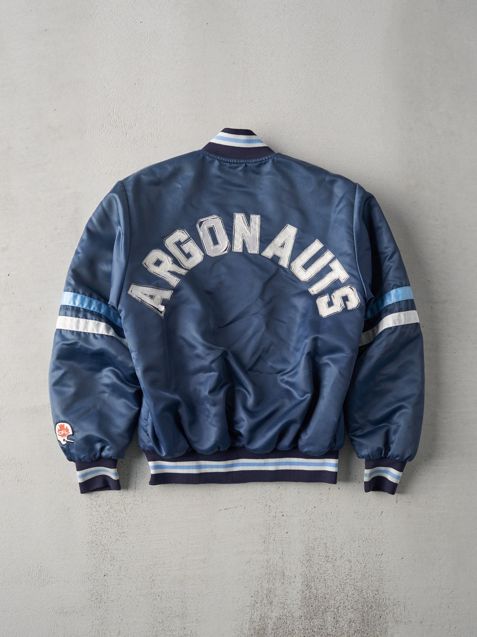 Vintage 90s Navy Toronto Argonauts Satin Bomber Jacket (M/L)