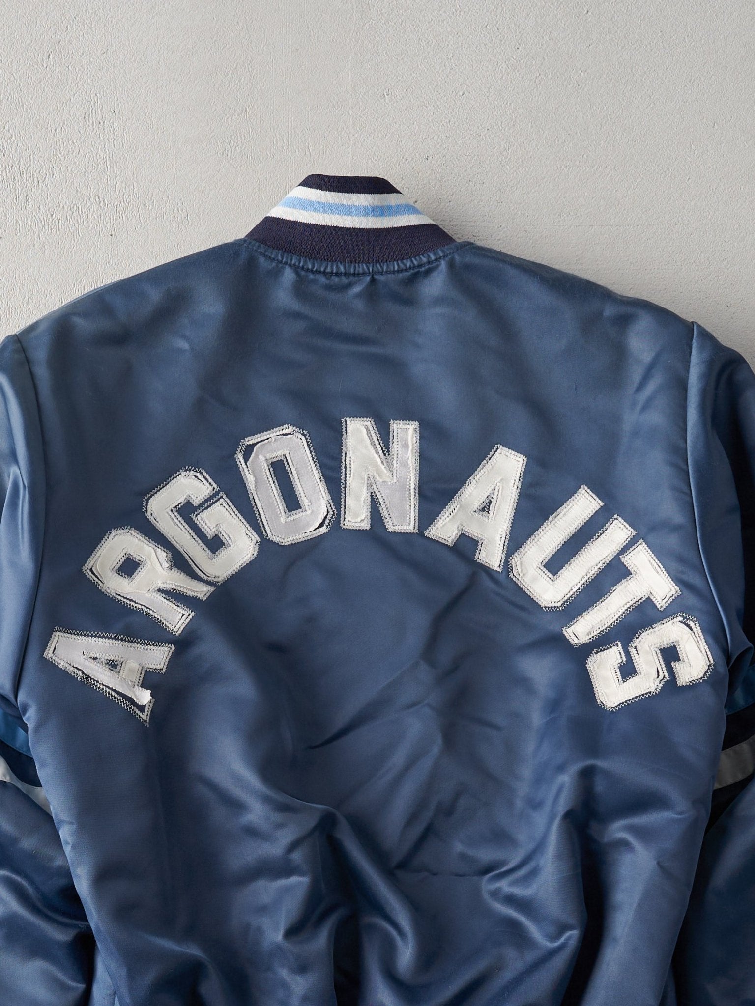 Vintage 90s Navy Toronto Argonauts Satin Bomber Jacket (M/L)