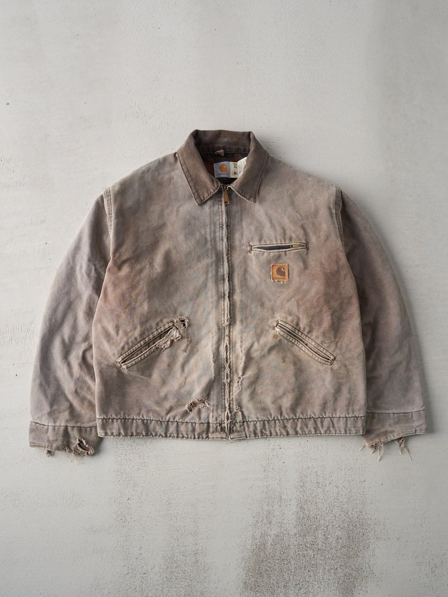 Vintage 90s Faded Brown Carhartt Blanket Lined Jacket (XL)