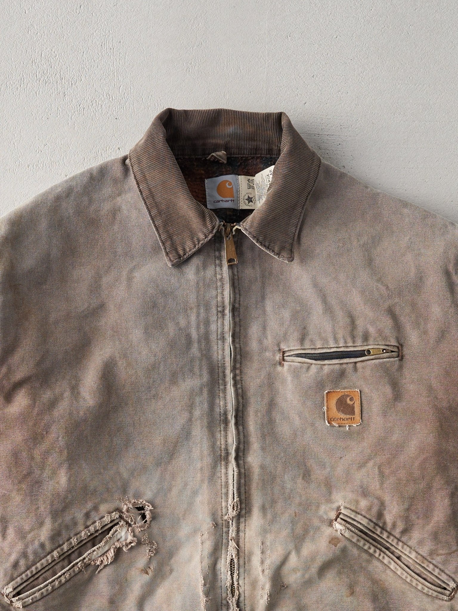 Vintage 90s Faded Brown Carhartt Blanket Lined Jacket (XL)