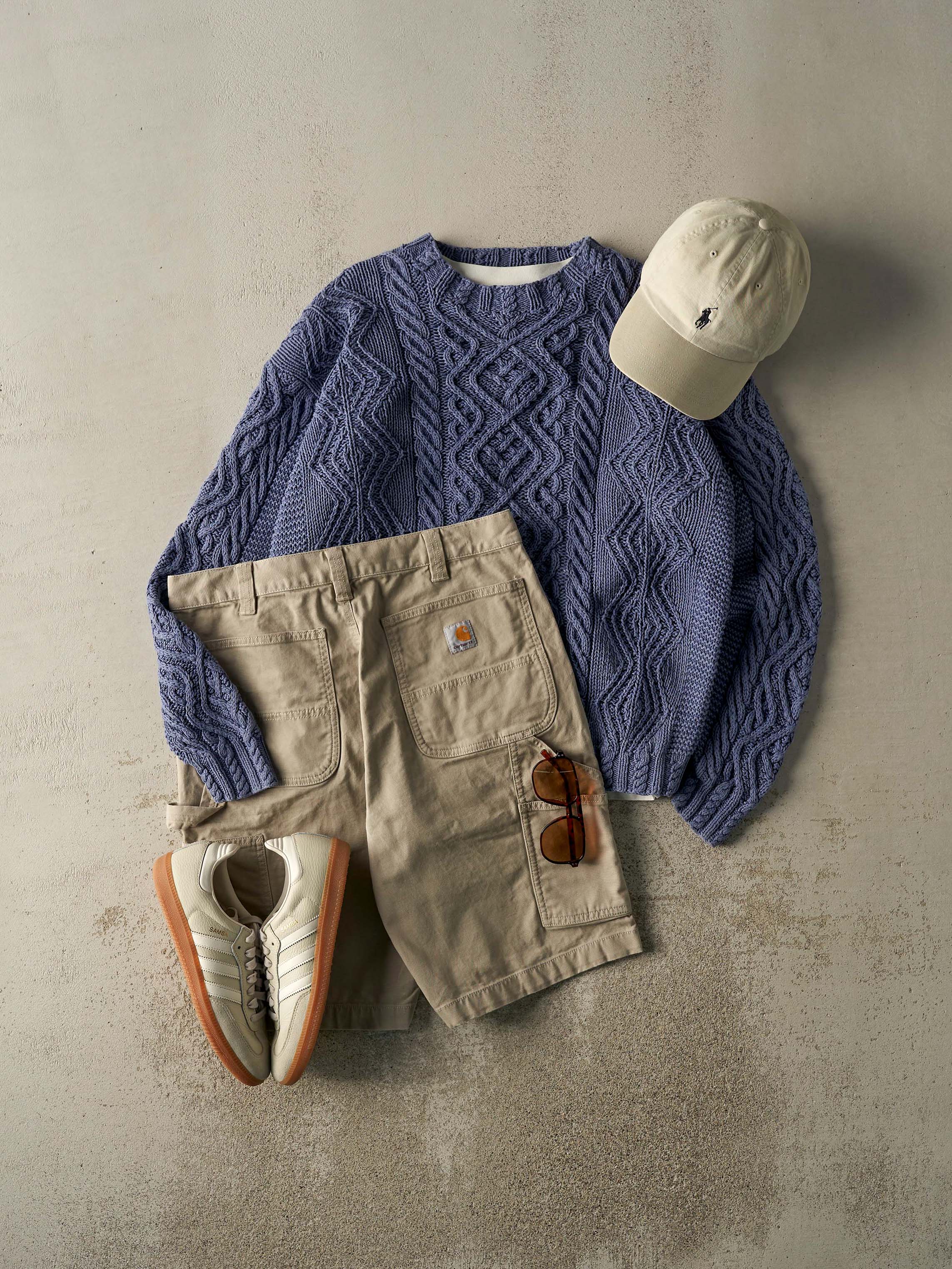 Vintage 90s Blue Patterned Knit Pullover (L)