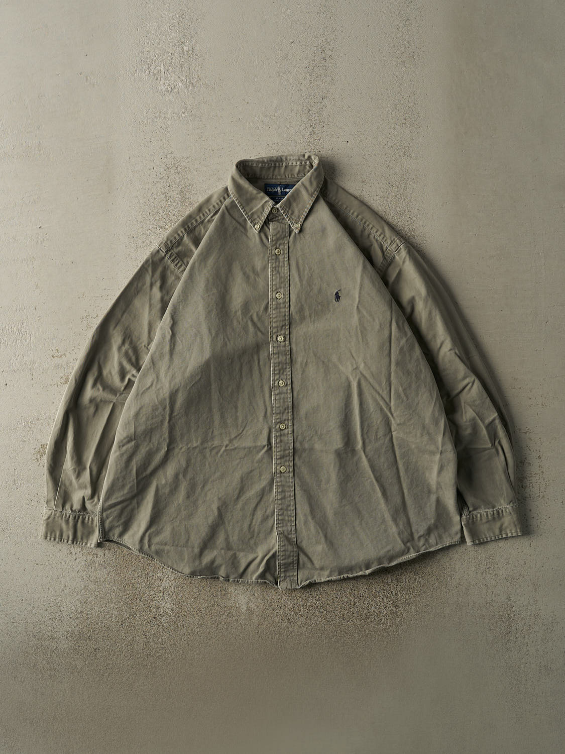 Vintage 90s Grey Ralph Lauren Button Up Long Sleeve (XXL/XXXL)