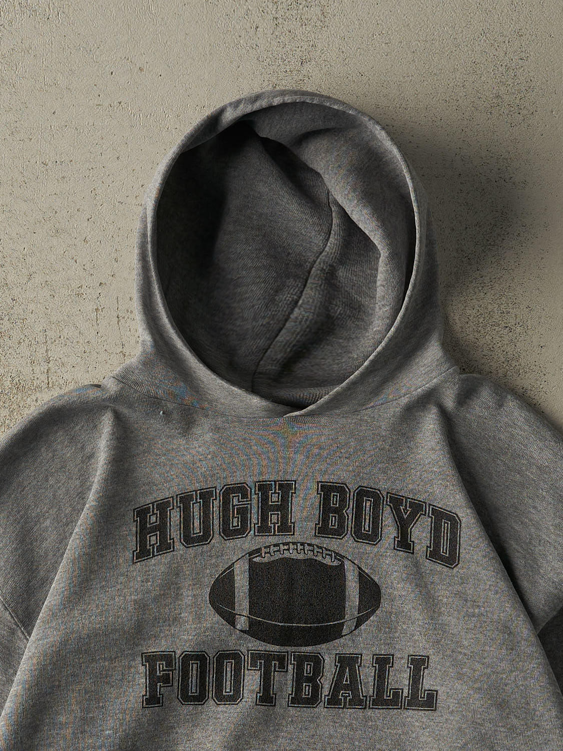 Vintage Y2K Grey Hugh Boyd Football Russell Athletic Hoodie (M/L)