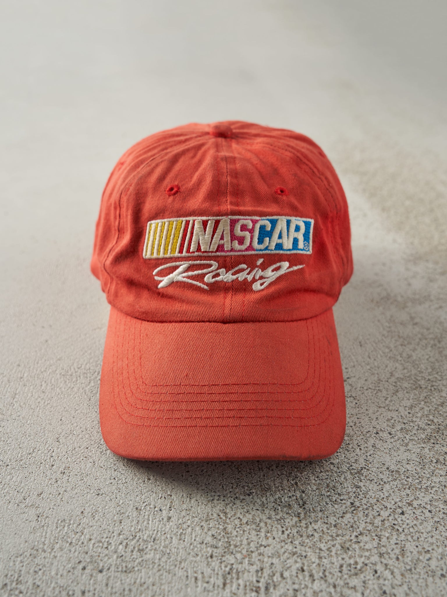 Vintage Y2K Red Nascar Racing Velcro Back Hat