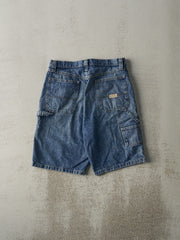 Vintage 90s Dark Wash Wrangler Carpenter Shorts (33x11)