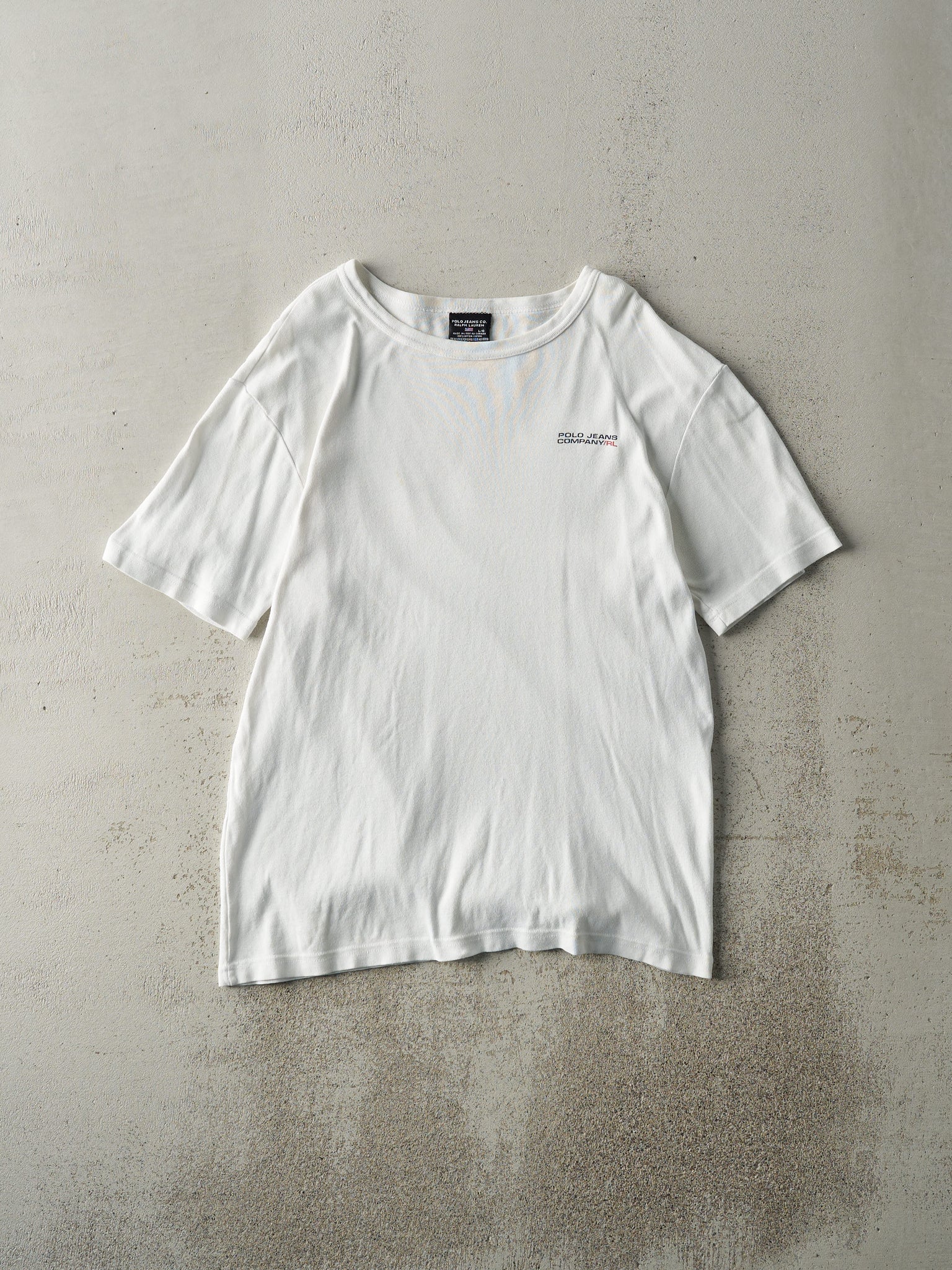 Vintage Y2K White Polo Jeans Co Tee (M)