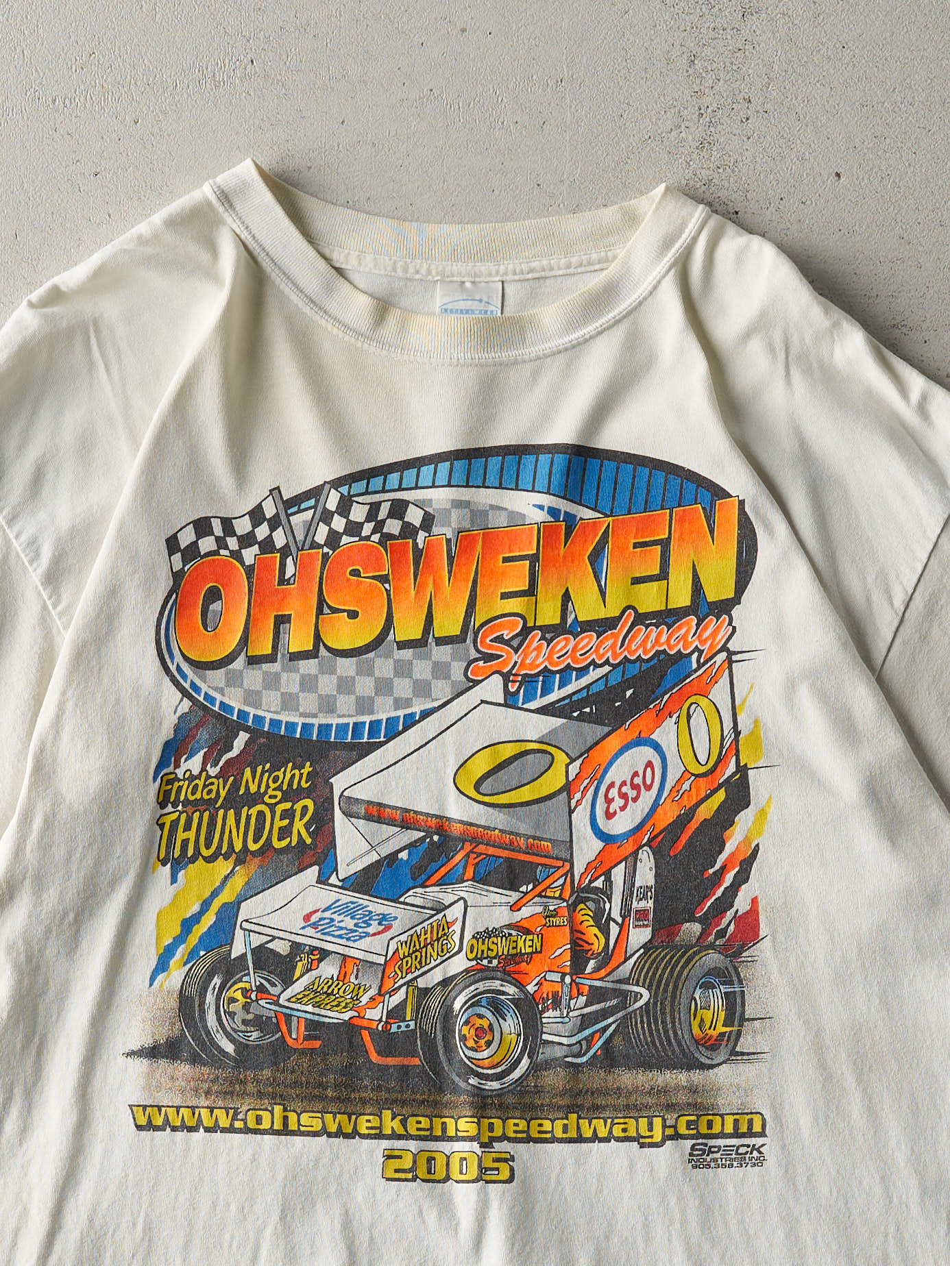 Vintage 05' White Ohsweken Speedway Racing Tee (L)