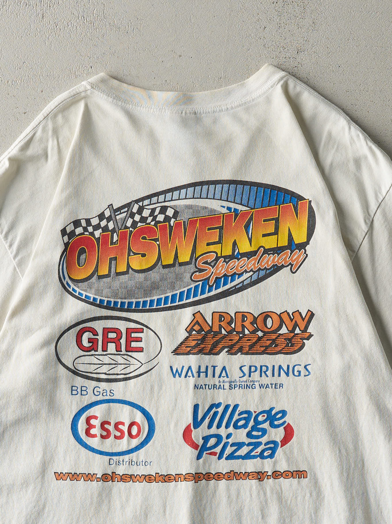 Vintage 05' White Ohsweken Speedway Racing Tee (L)