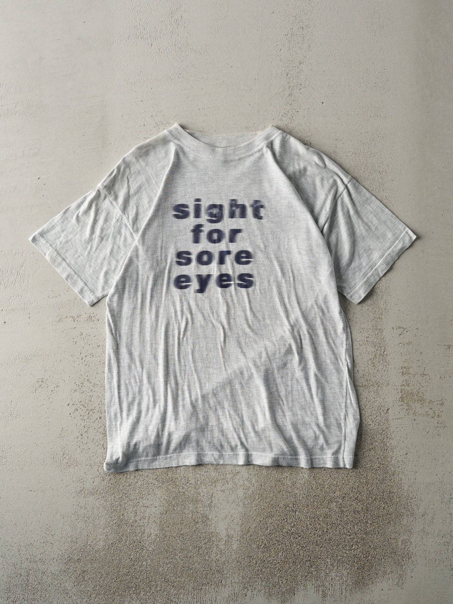 Vintage 90s Heather Grey "Sight For Sore Eyes" Tee (M/L)