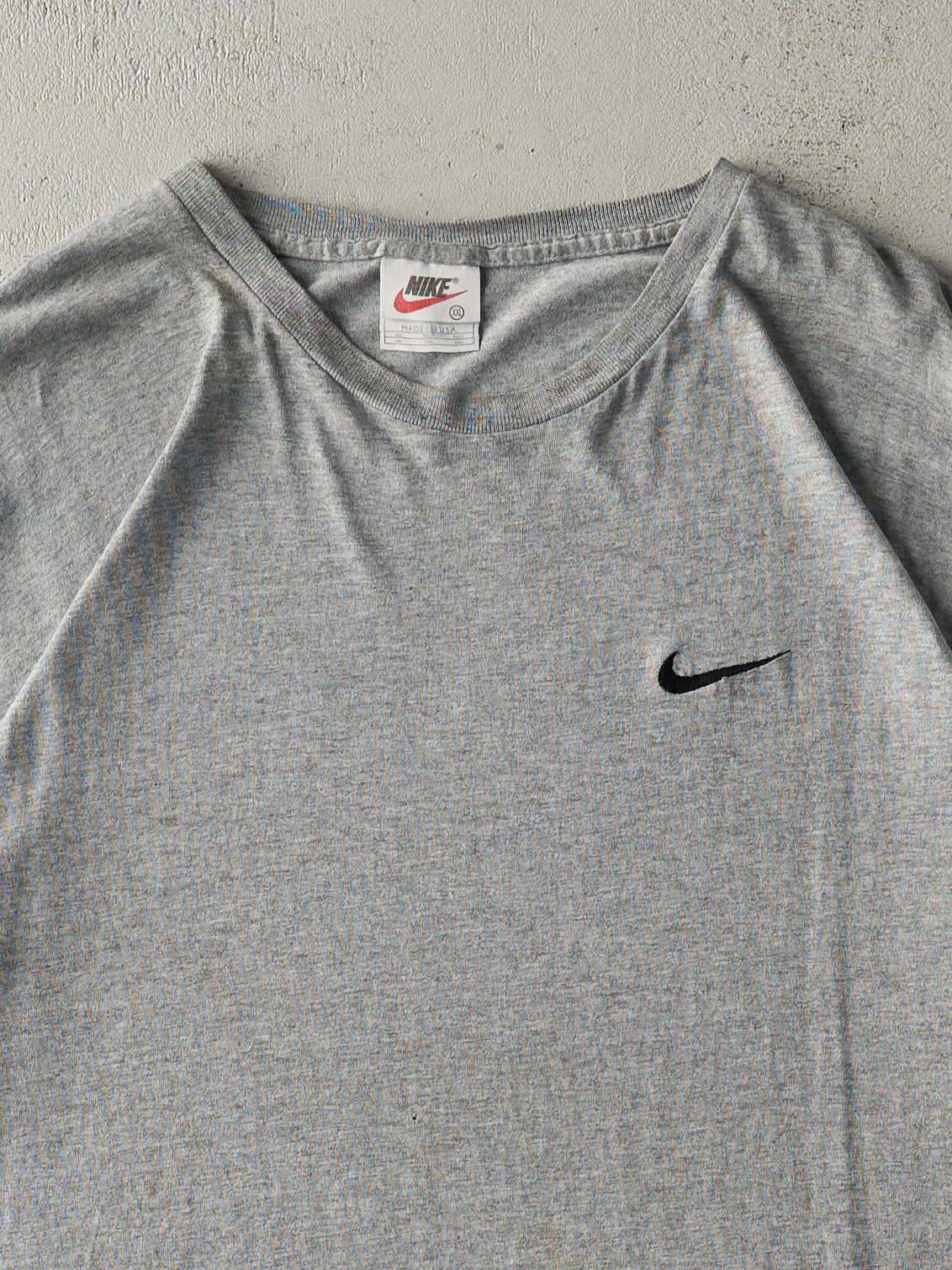 Vintage 90s Grey Nike Swoosh Embroidered Tee (XXL)