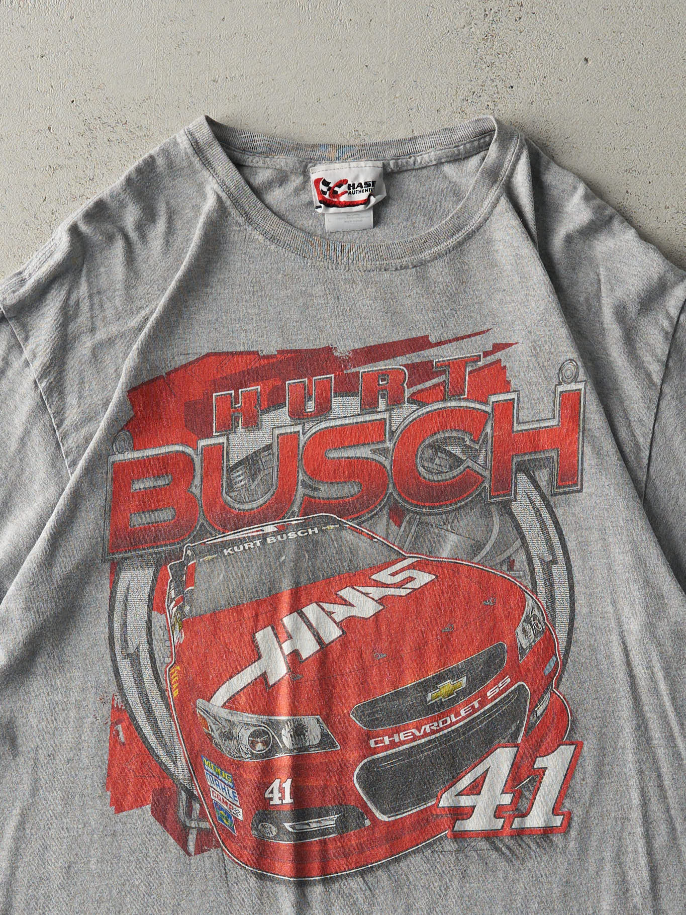 15' Grey Kurt Busch Nascar Racing Tee (M)