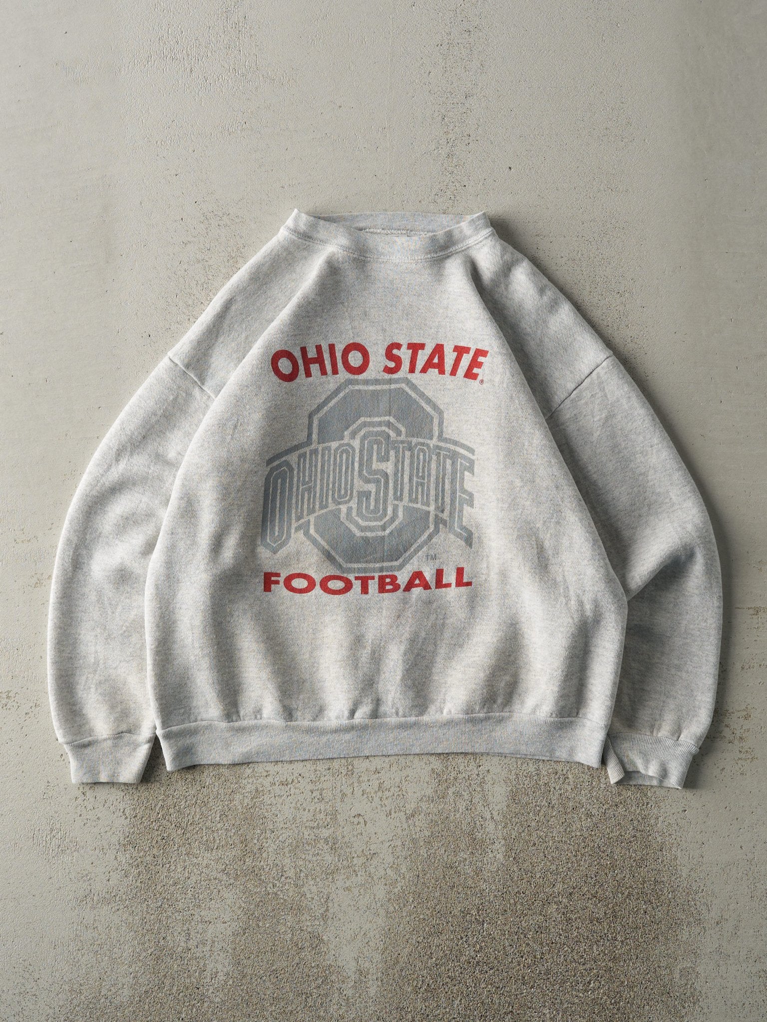 Vintage 90s Heather Grey Ohio State Football Crewneck (M)