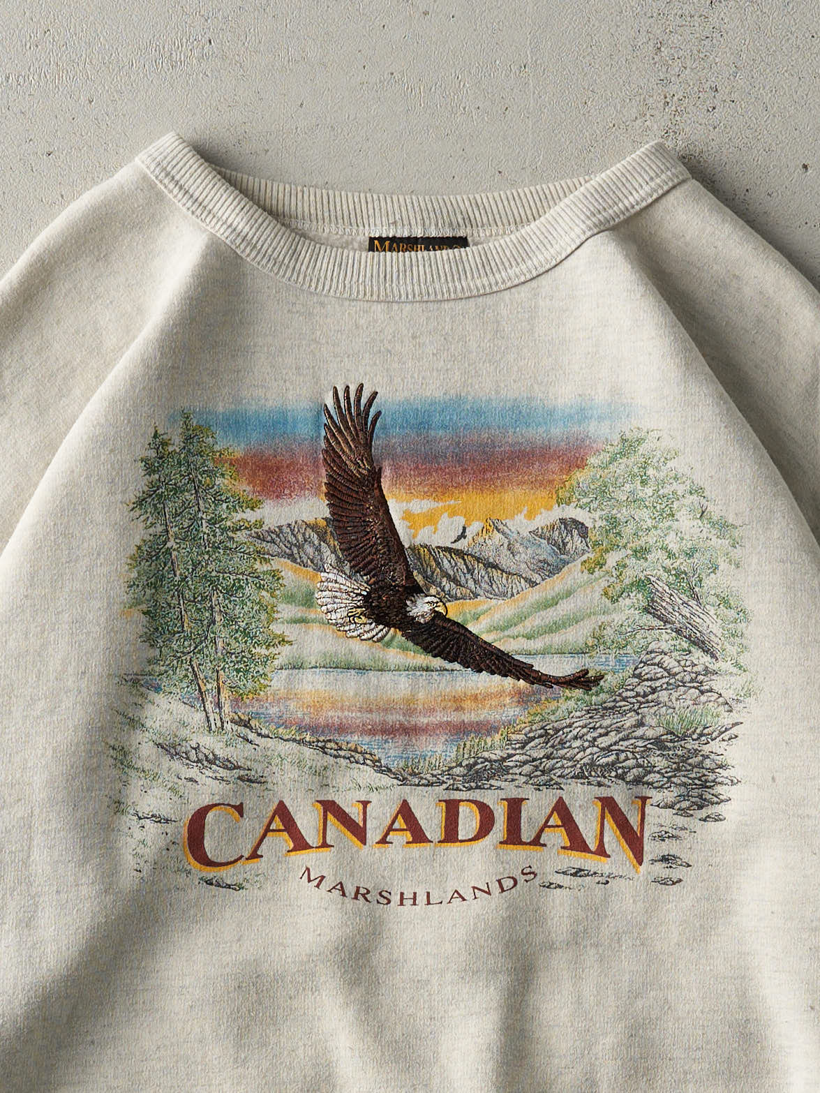 Vintage 90s Heather Grey Canadian Marshlands Boxy Crewneck (L/XL)