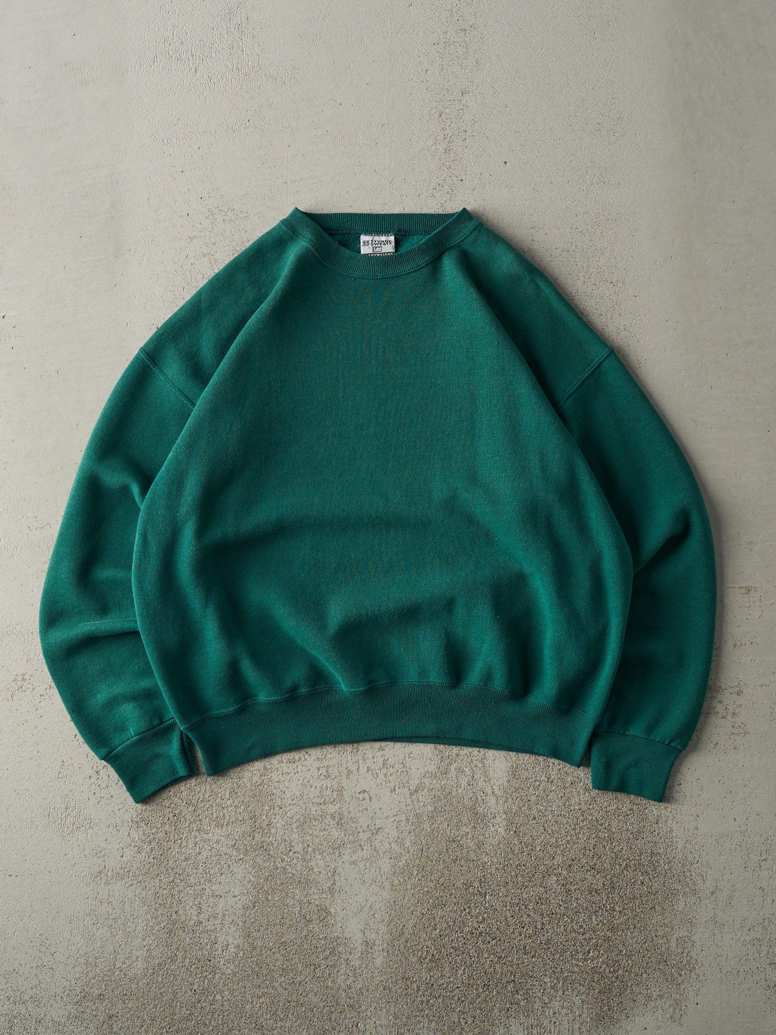 Vintage 90s Green Blank Boxy Crewneck (L)