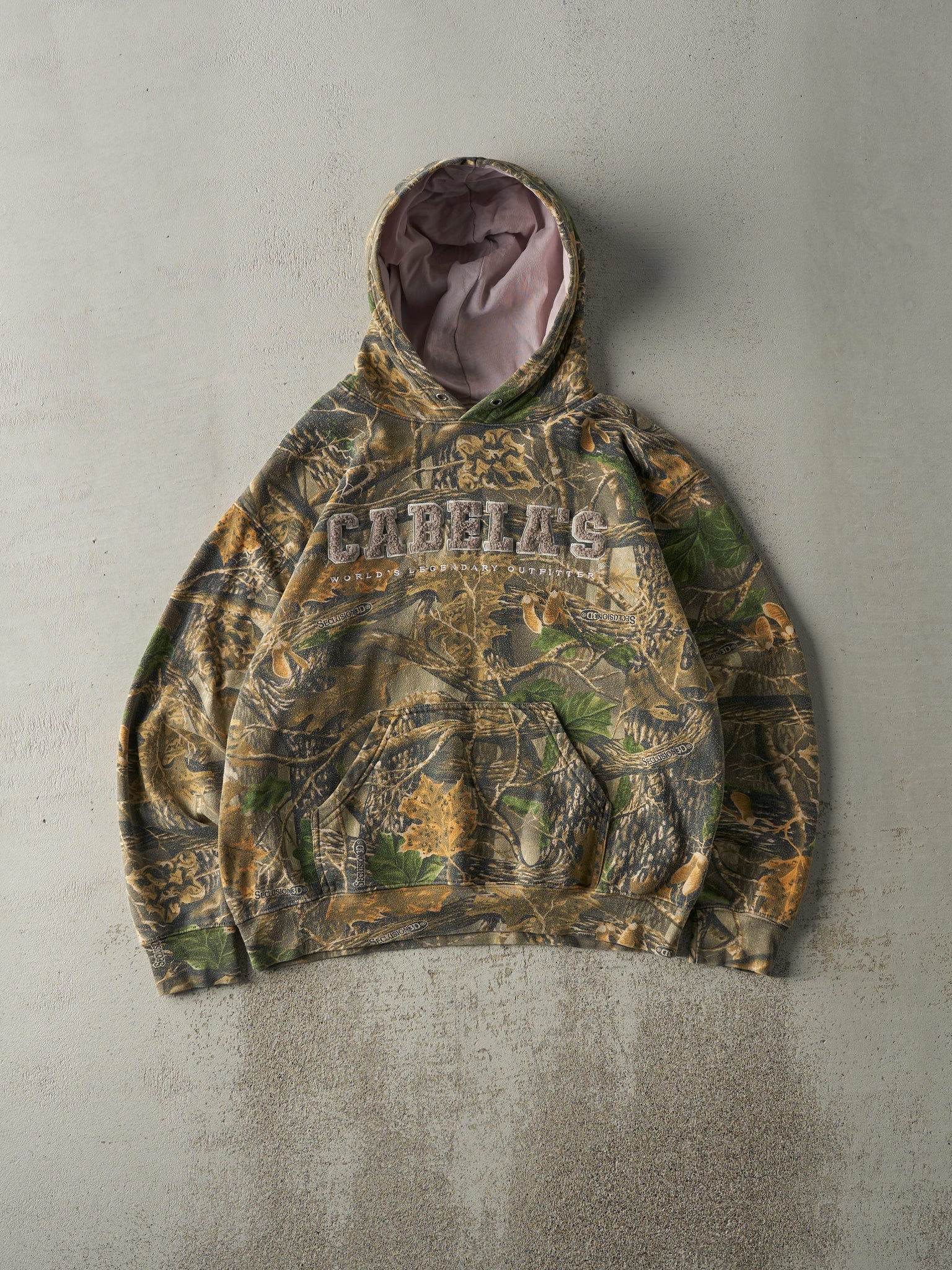 Vintage Y2K Camo Cabela's x Seclusion 3D Boxy Hoodie (M/L)