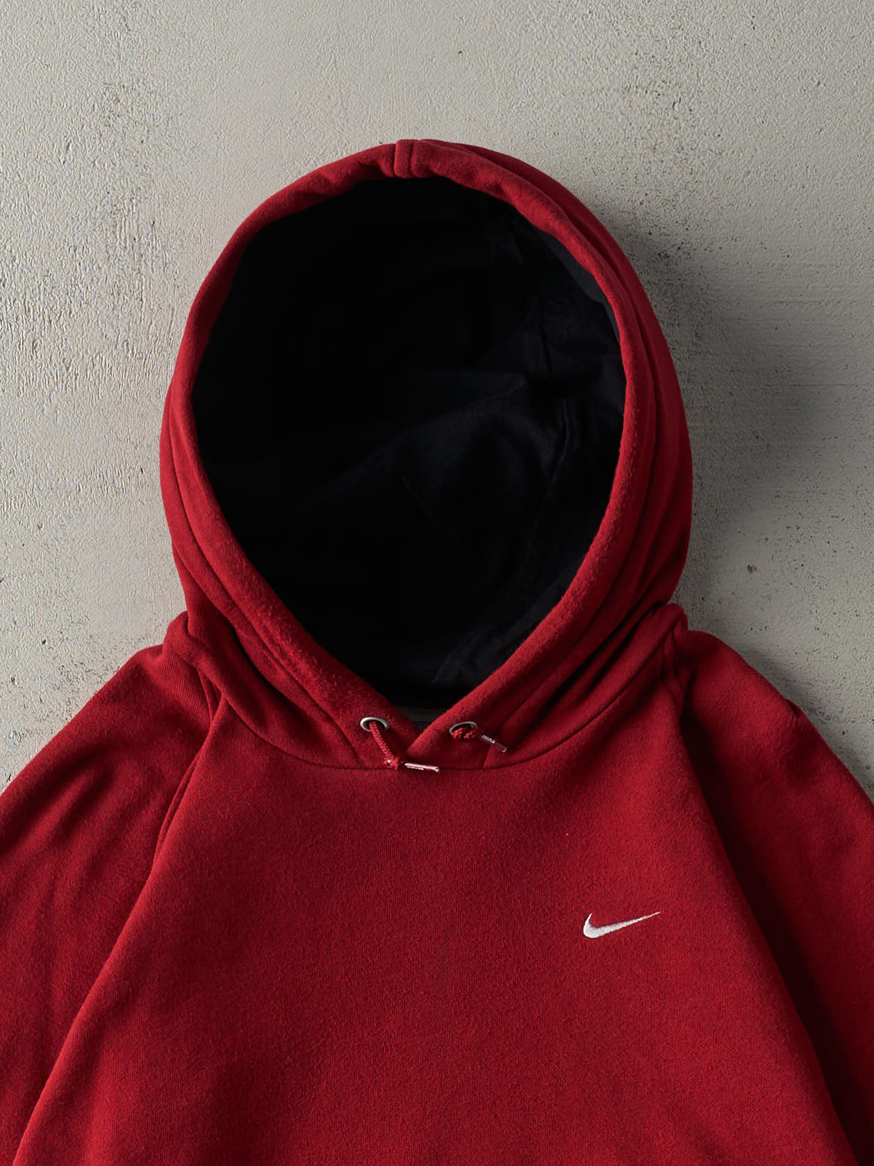 Vintage Y2K Burgundy Embroidered Nike Swoosh Hoodie (M)