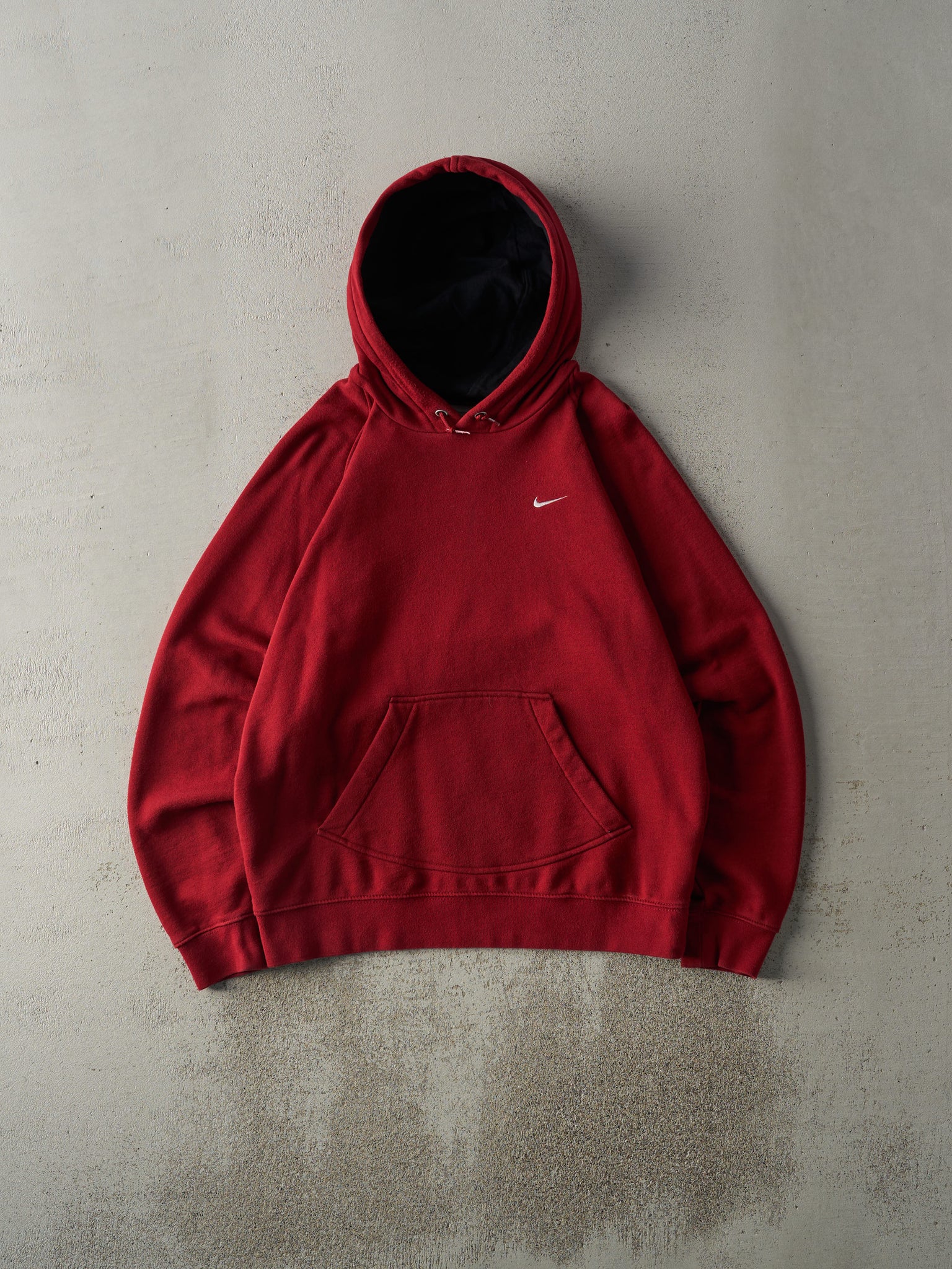 Vintage Y2K Burgundy Embroidered Nike Swoosh Hoodie (M)