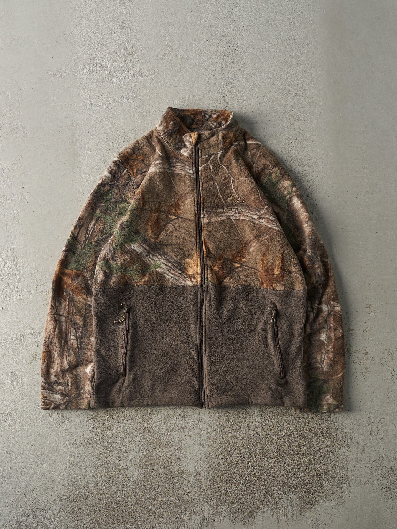 Vintage Y2K Realtree Camo Fleece Zip Up Jacket (M)