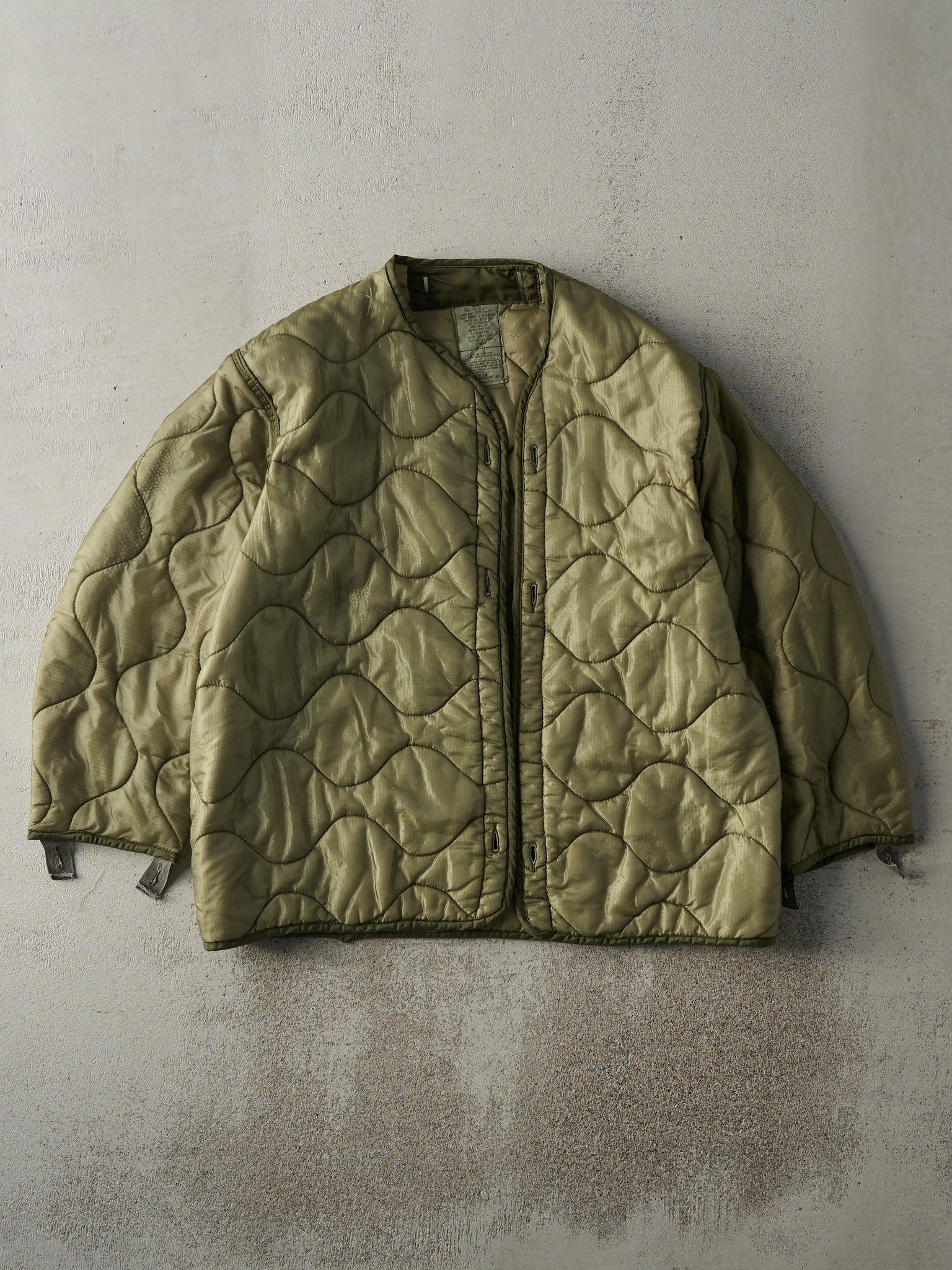 Vintage 90s Green Nylon Army Liner Jacket (M)