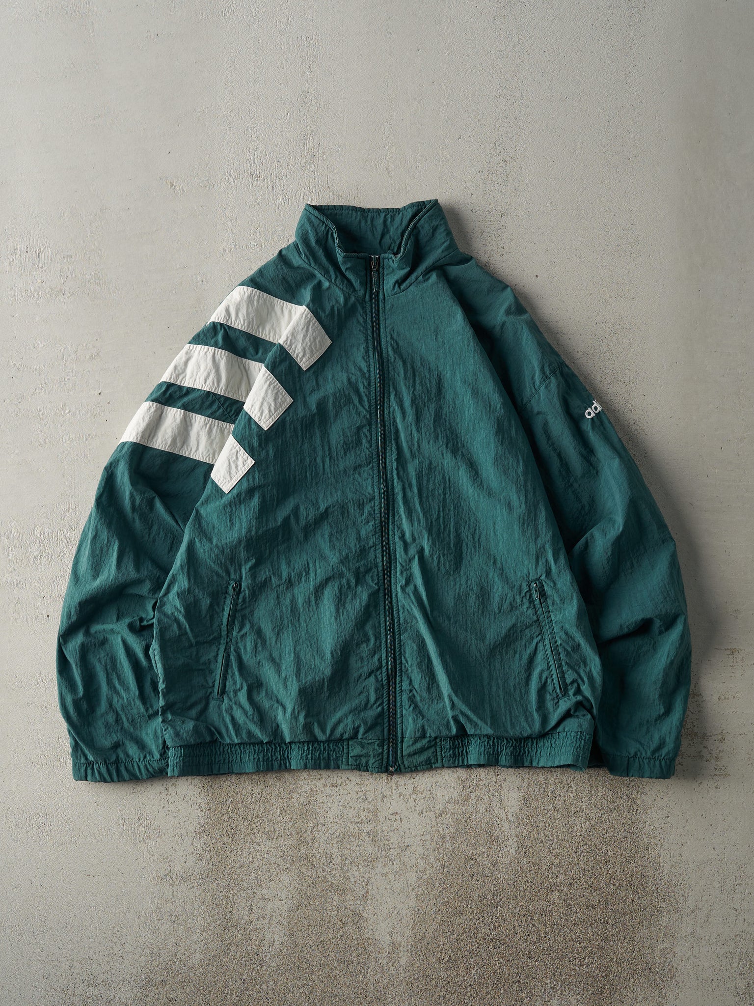 Vintage 90s Green Adidas Windbreaker Jacket (L)