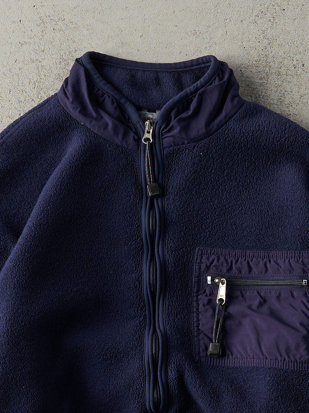 Vintage 90s Navy Blue Polartech Fleece Zip Up Jacket (S/M)