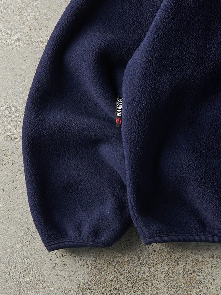 Vintage 90s Navy Blue Polartech Fleece Zip Up Jacket (S/M)