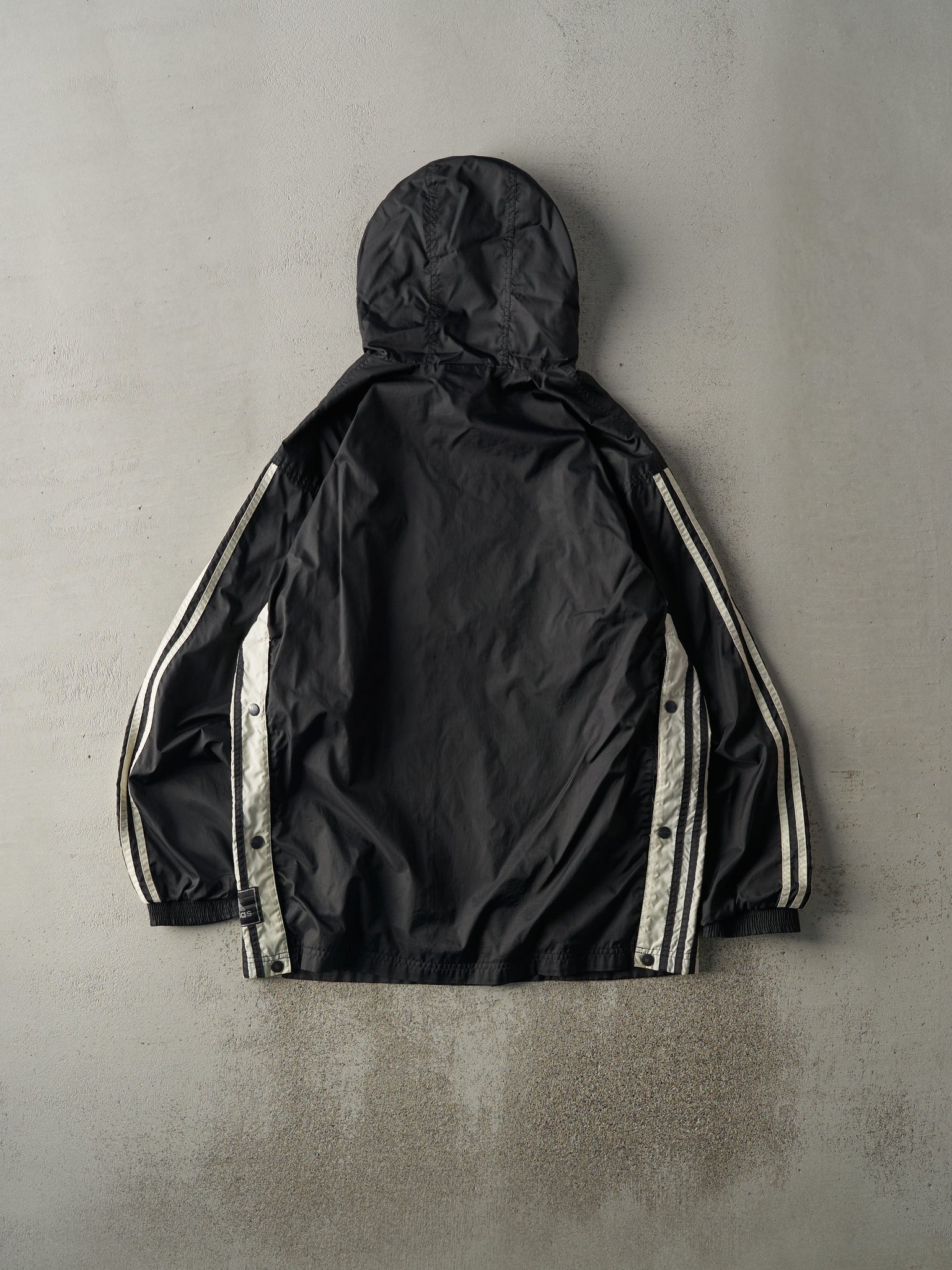 Vintage 90s Black Adidas Quarter Zip Tear Away Jacket (M)