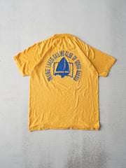 Vintage 70s Golden Yellow South Dakota Sailing Club Single Stitch Tee (M)