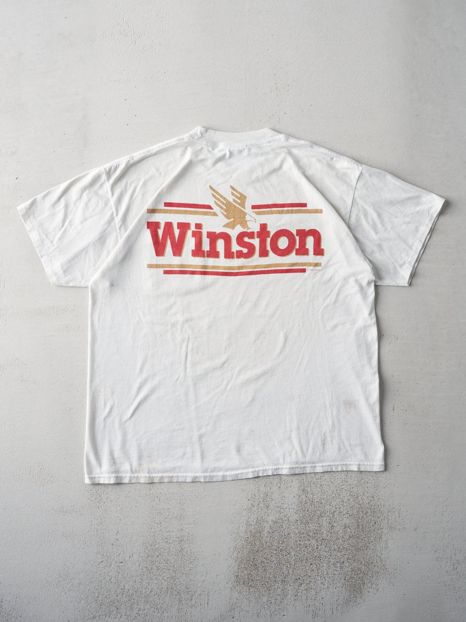 Vintage 92' White Winston Racing Pocket Tee (L)